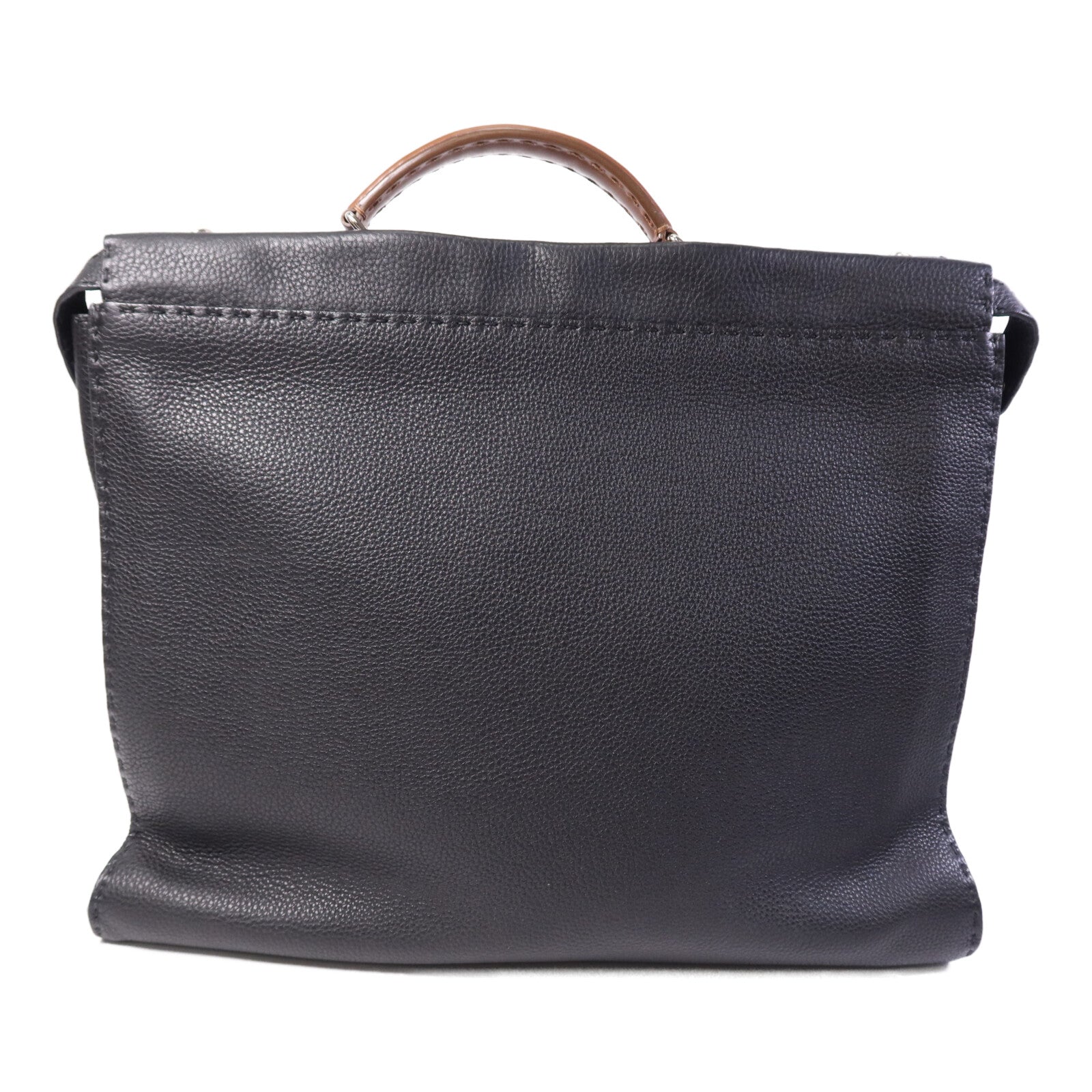 FENDI 牛皮皮革Peekaboo Large銀扣手挽肩背兩用袋