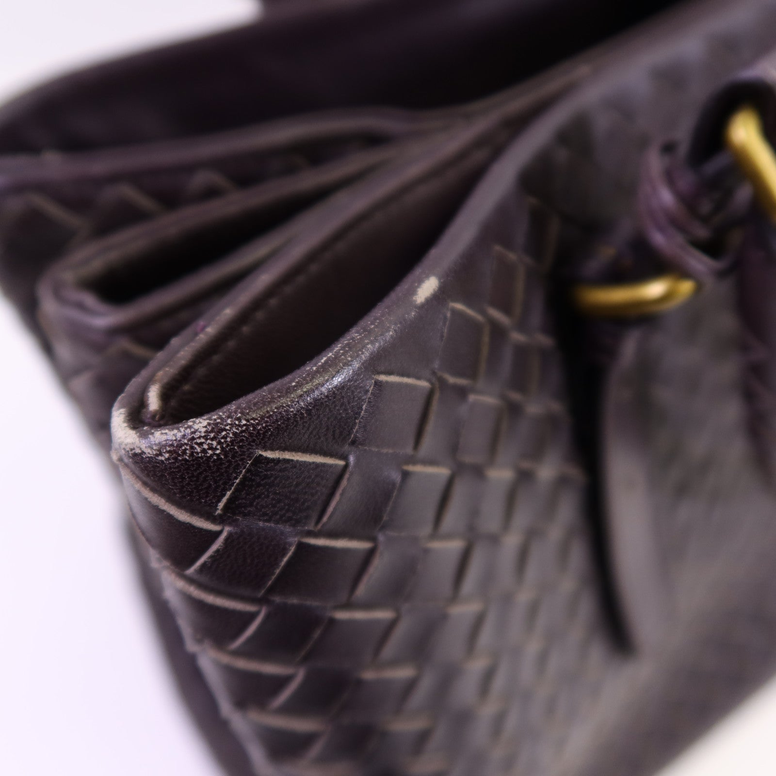 BOTTEGA VENETA 織紋皮革Roma Medium金扣手挽袋