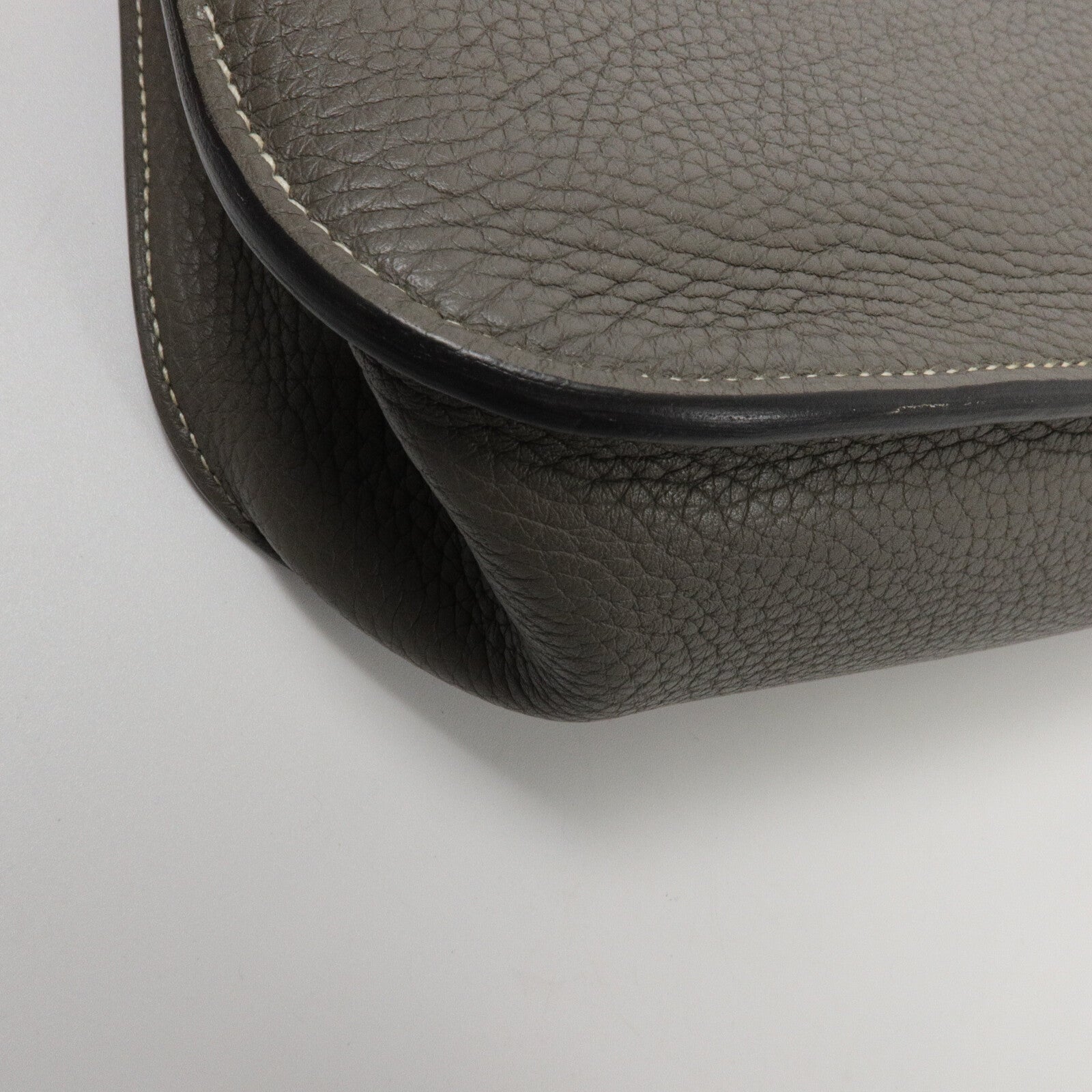 HERMES Clemence皮革Halzan 31手挽肩背兩用袋Etain