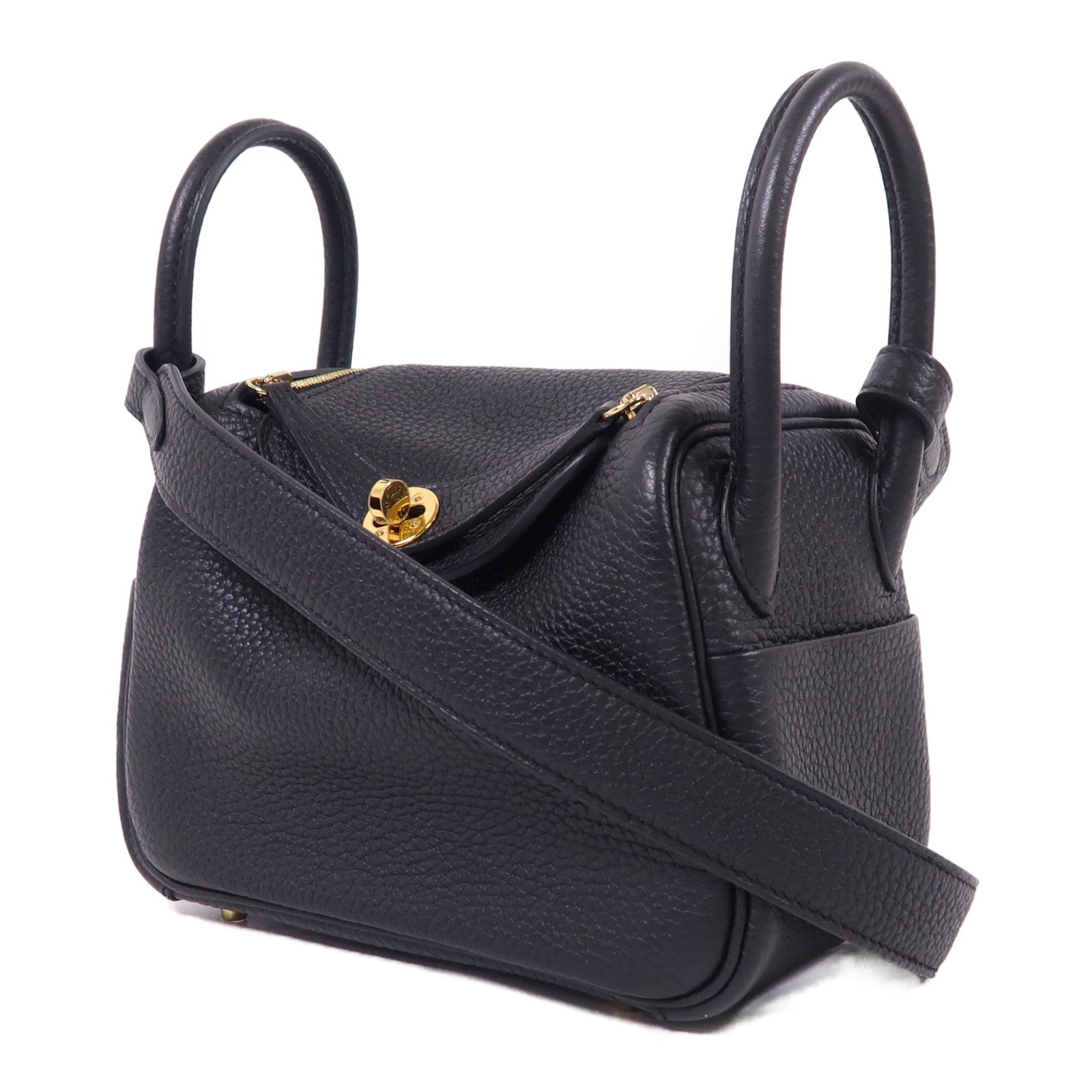 HERMES Mini Lindy金扣手挽肩背兩用袋