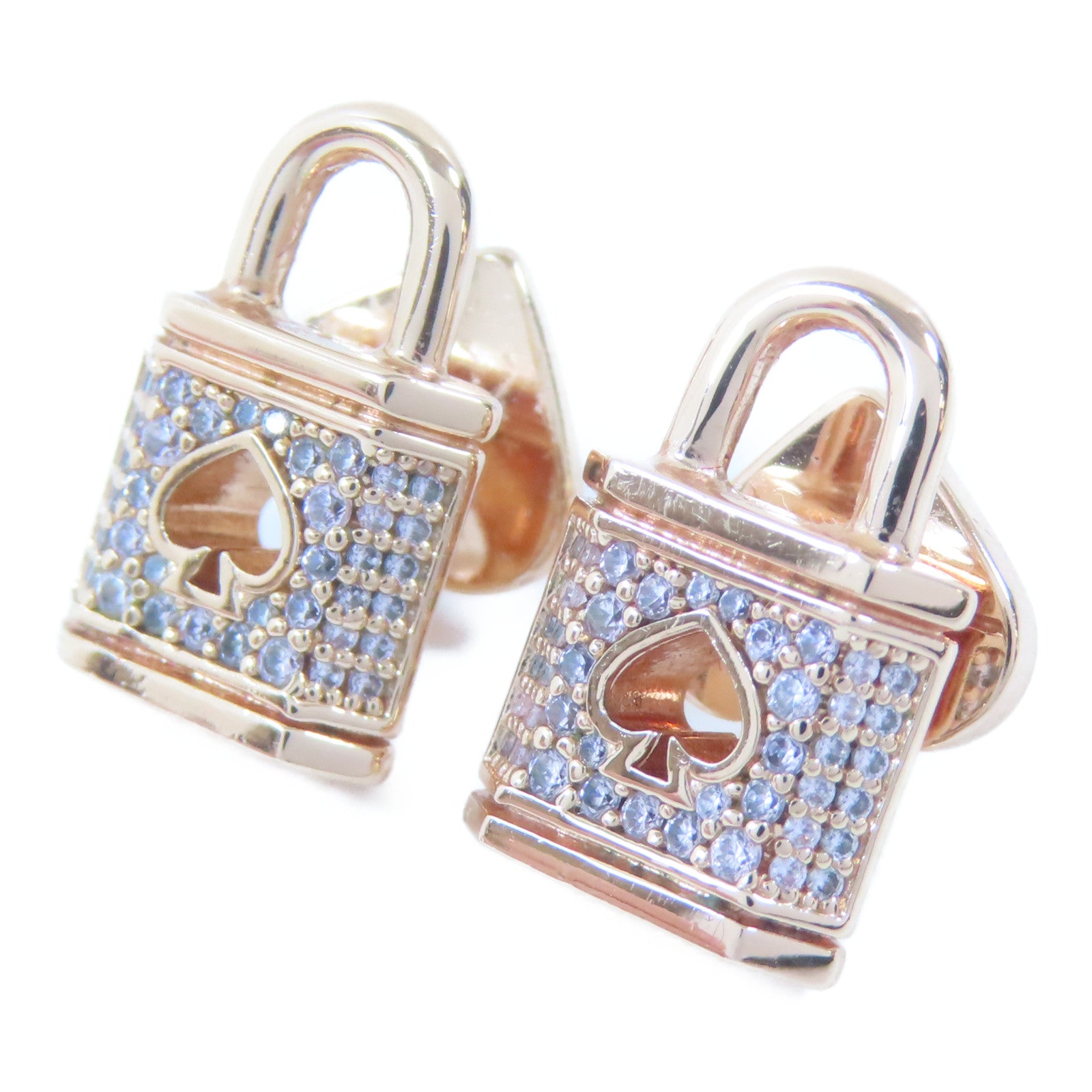 Kate Spade 金屬Lock and Spade Earrings耳環玫瑰金色