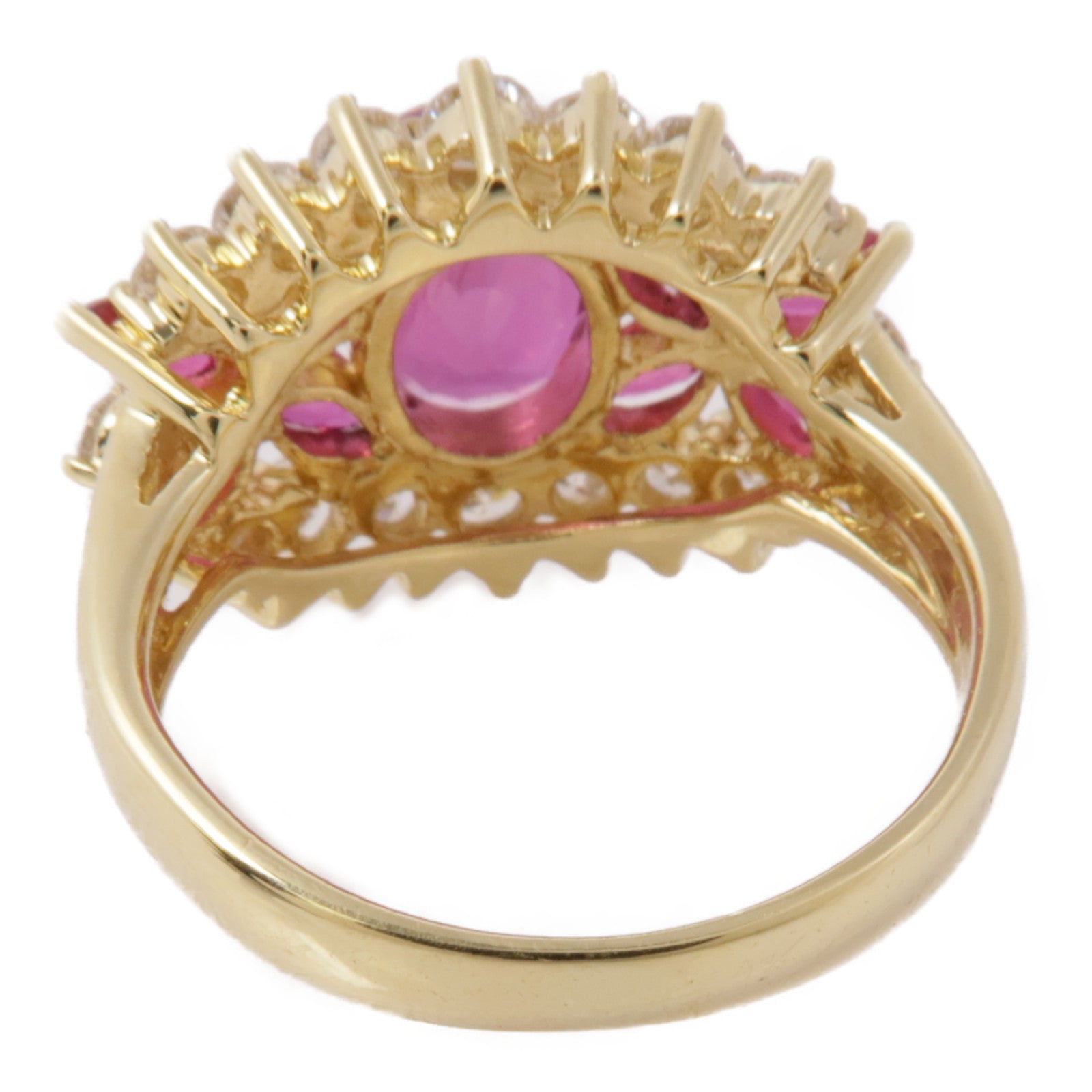 JEWELRY【激減優惠】 18K黃金Ruby Diamond Ring紅寶石/鑽石戒指US#4.75