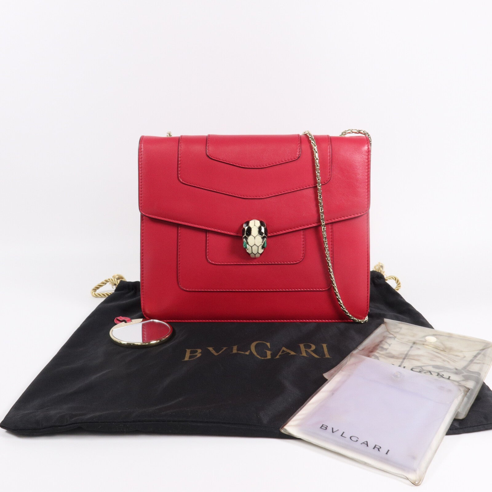BVLGARI 牛皮皮革Serpenti Forever Bag Medium鏈帶肩背袋