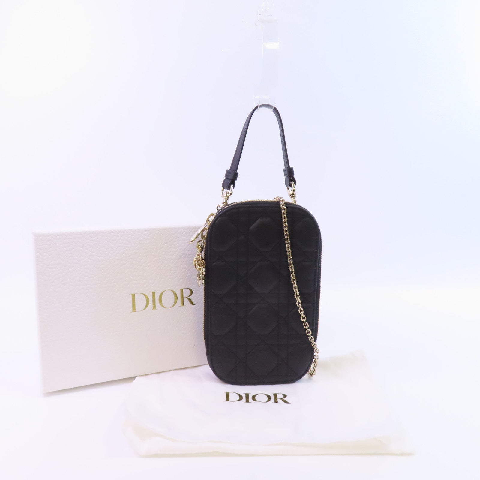 Dior 【激減優惠】羊皮皮革Phone Bag金扣手挽肩背兩用袋
