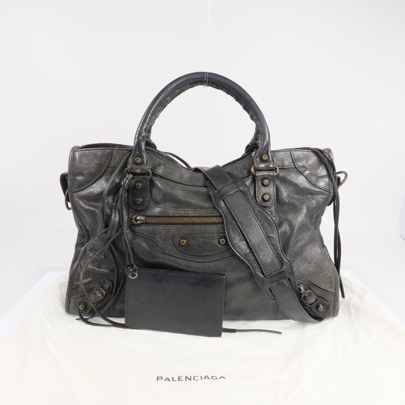 BALENCIAGA 羊皮皮革City金扣手挽肩背兩用袋