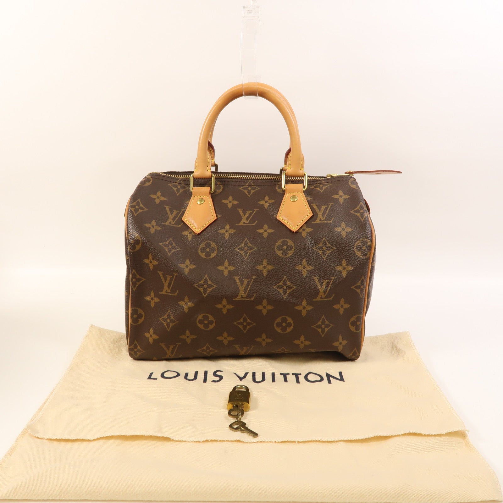LOUIS VUITTON Monogram Speedy 25金扣手挽袋