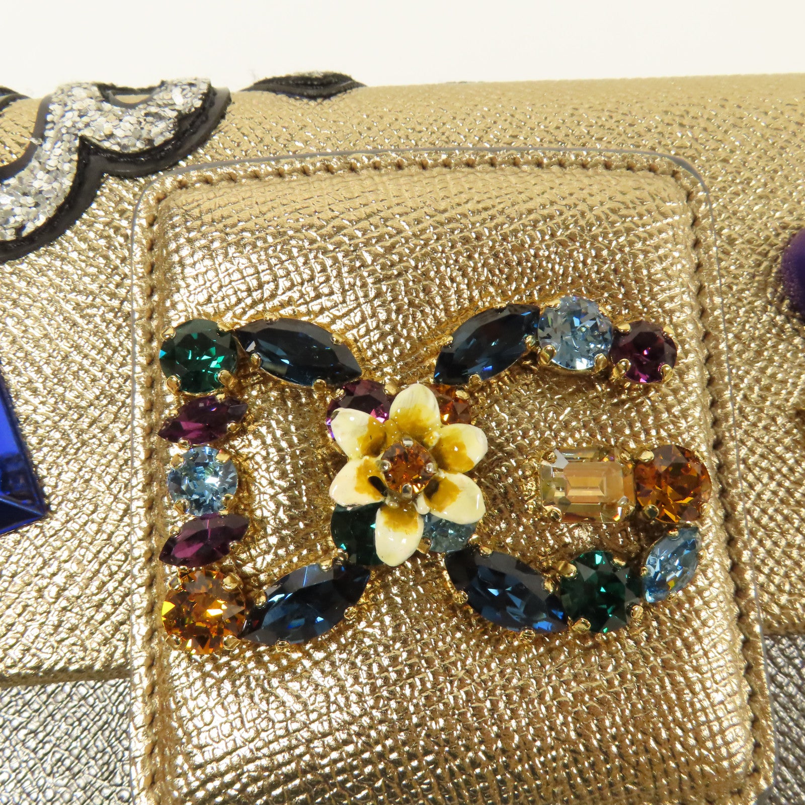 D&G 牛皮皮革Shoulder Bag金扣肩背袋