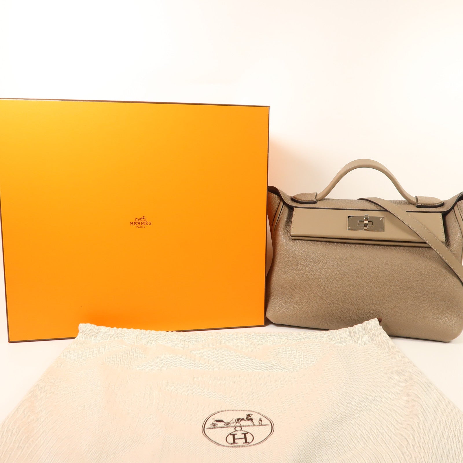 HERMES 24/24 29cm手挽肩背兩用袋Gris Asphalte