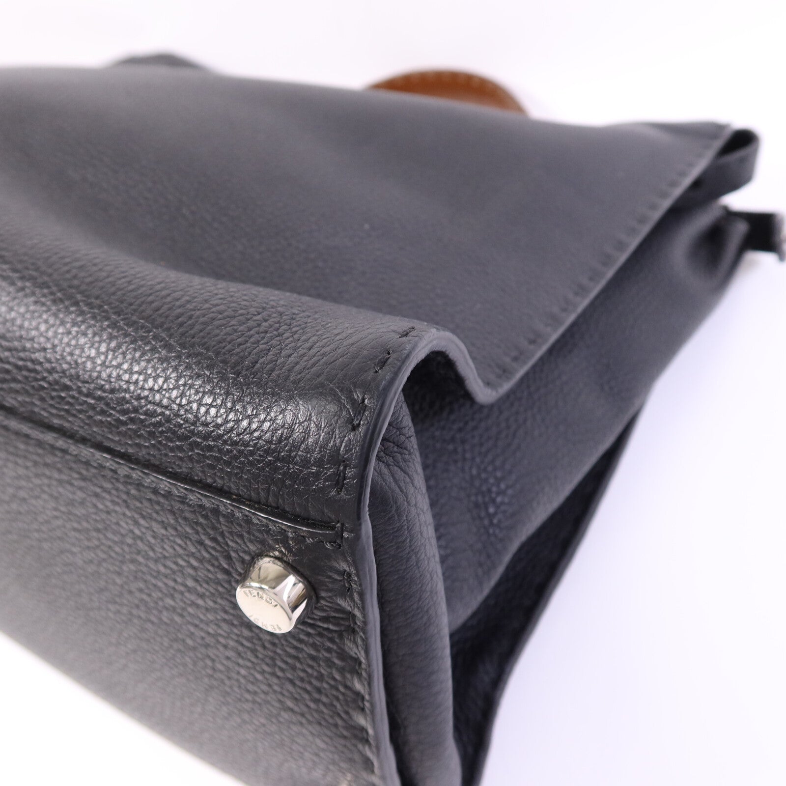 FENDI 牛皮皮革Peekaboo Large銀扣手挽肩背兩用袋