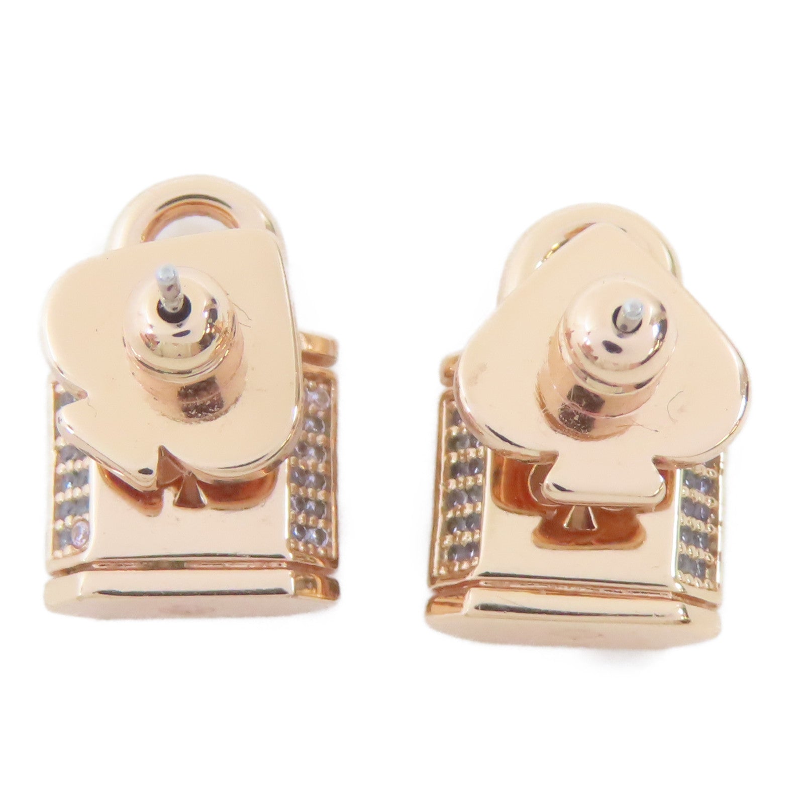 Kate Spade 金屬Lock and Spade Earrings耳環玫瑰金色