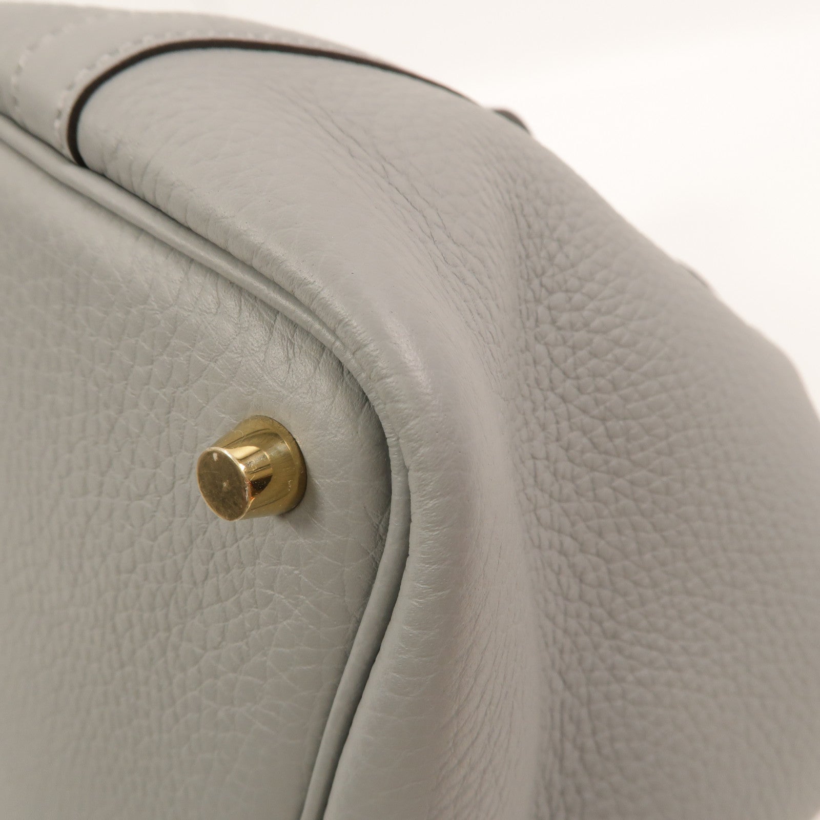 HERMES Clemence皮革Picotin PM手挽袋Gris Pantin
