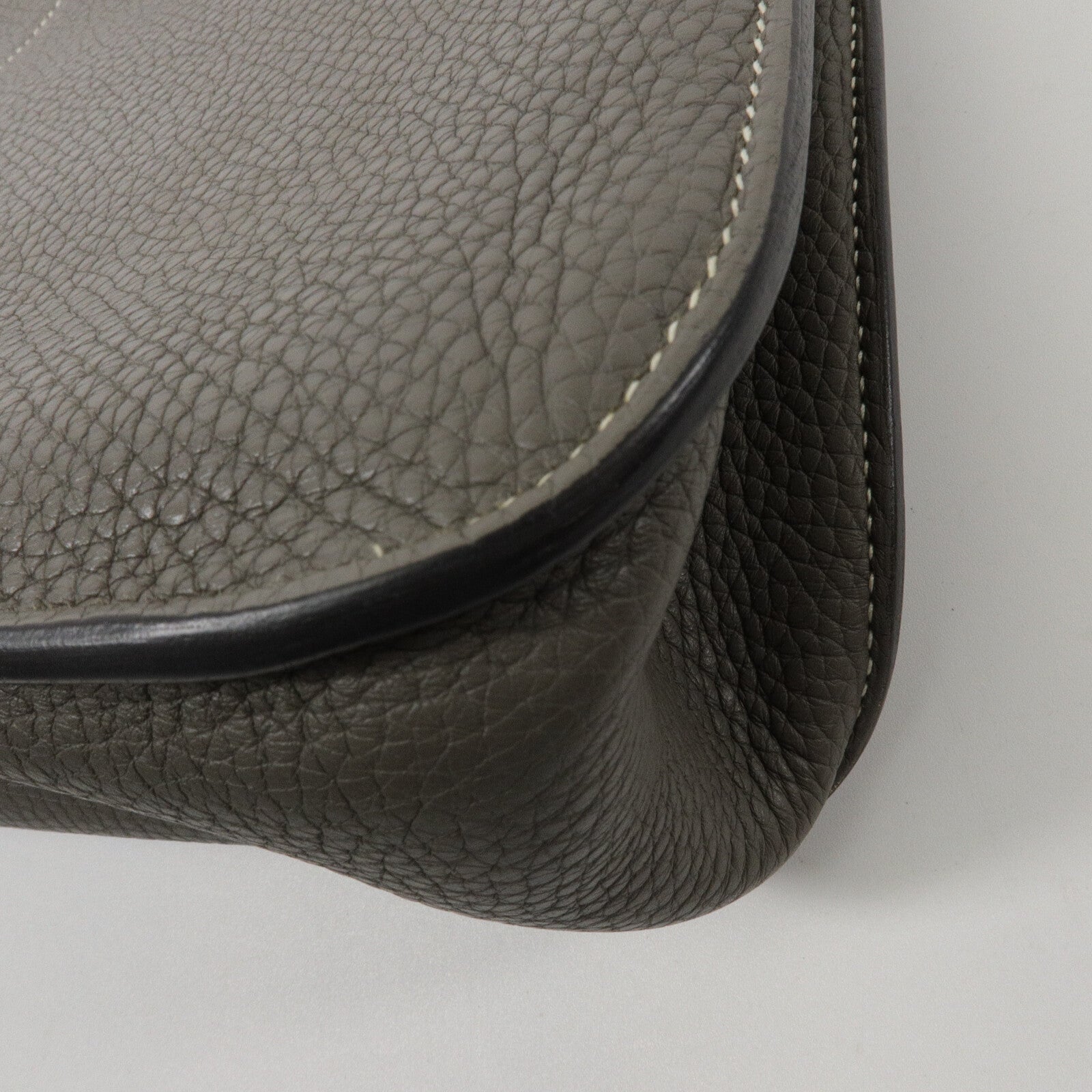 HERMES Clemence皮革Halzan 31手挽肩背兩用袋Etain