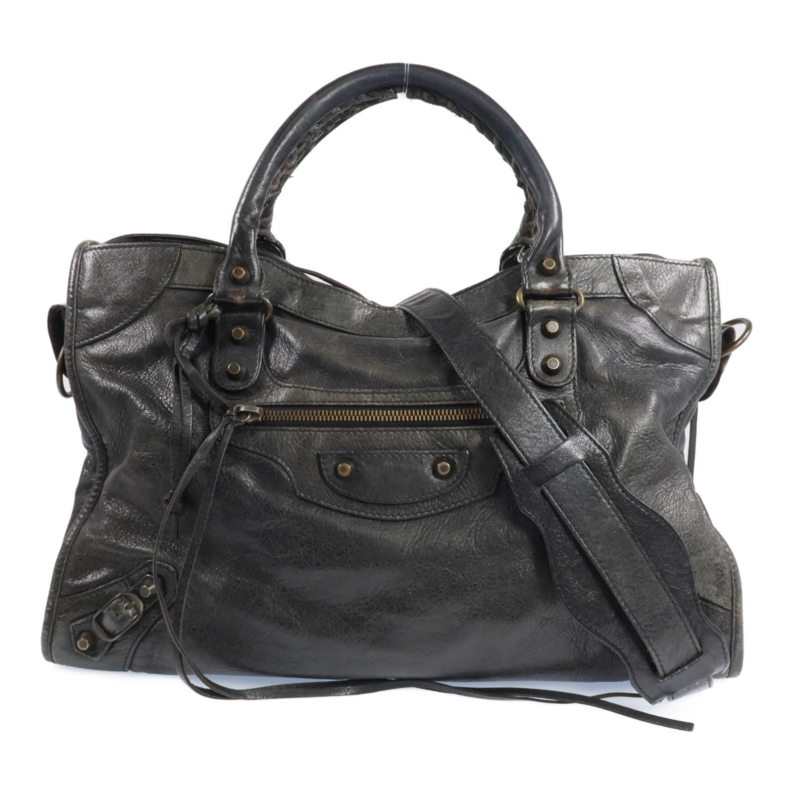 BALENCIAGA 羊皮皮革City金扣手挽肩背兩用袋