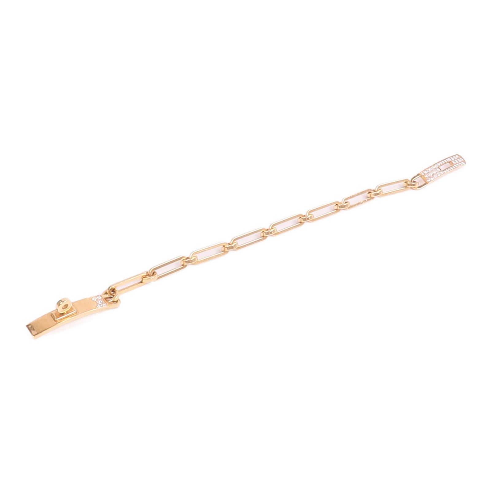HERMES 18K玫瑰金Kelly Chaine Diamond Bracelet