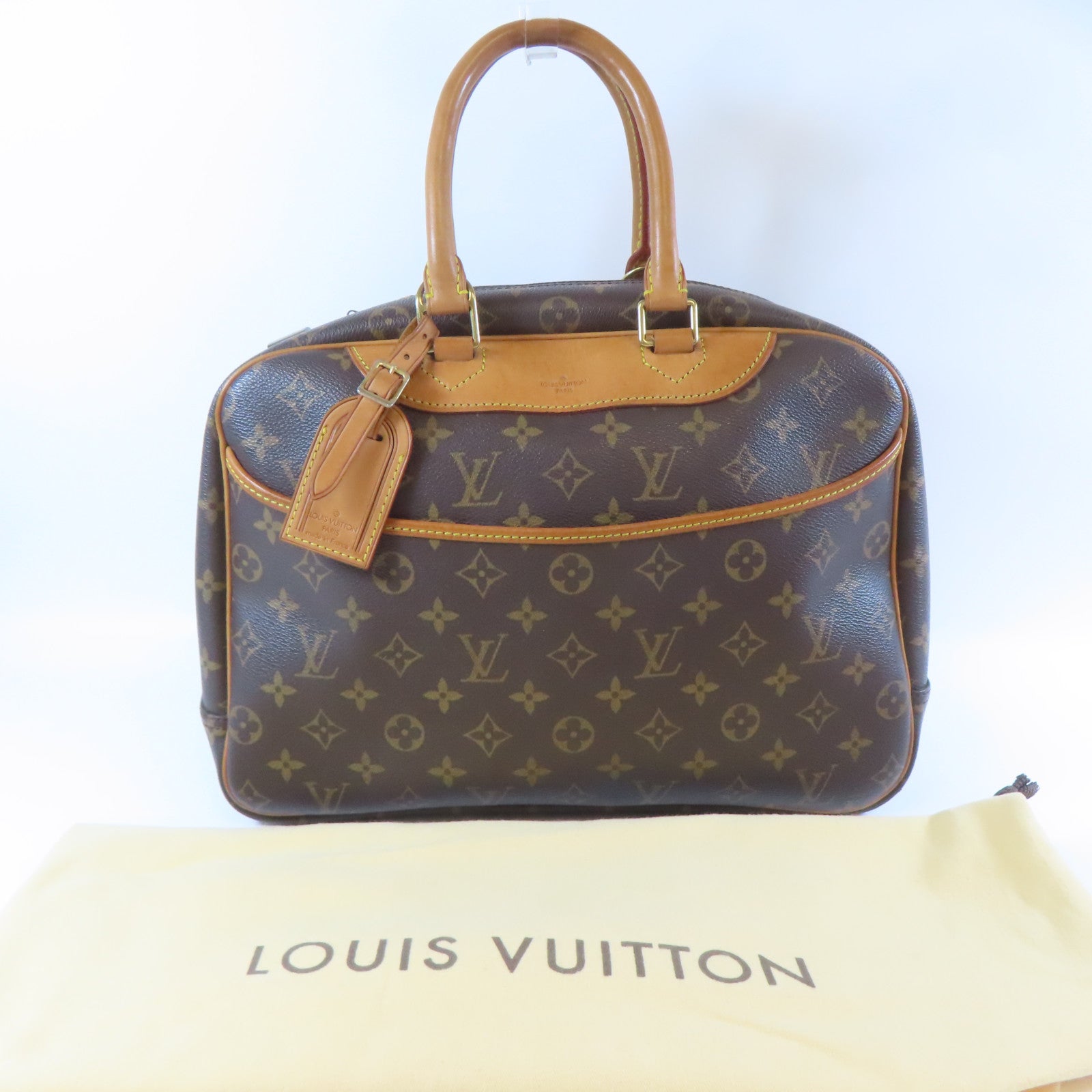 LOUIS VUITTON 【激減優惠】Monogram Deauville GM金扣手挽袋啡色