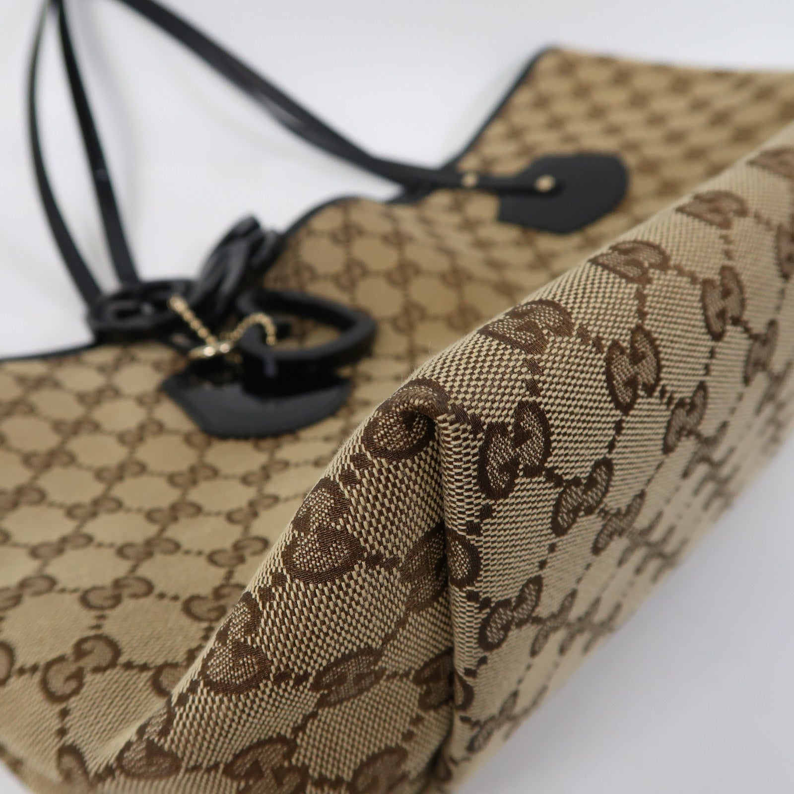 GUCCI 帆布Jolie Tote Bag金扣手挽袋啡色