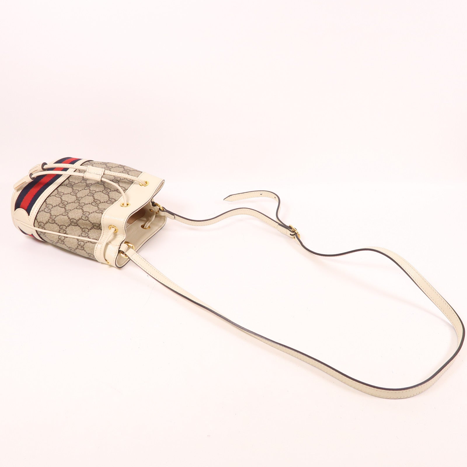 GUCCI 塗層帆布Ophidia GG Mini Bucket金扣手挽肩背兩用袋