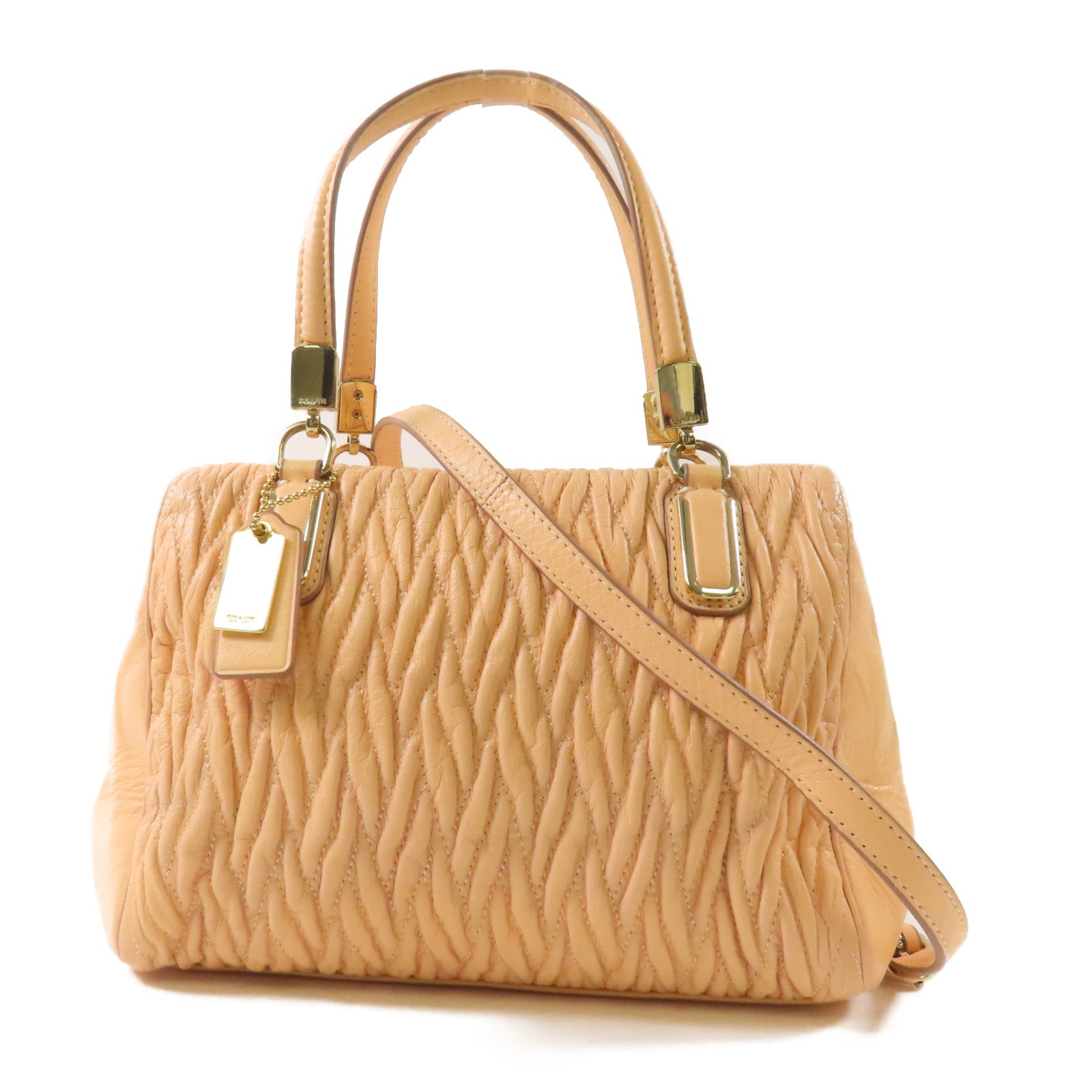 COACH 牛皮皮革2 Way Shoulder Bag金扣手挽肩背兩用袋