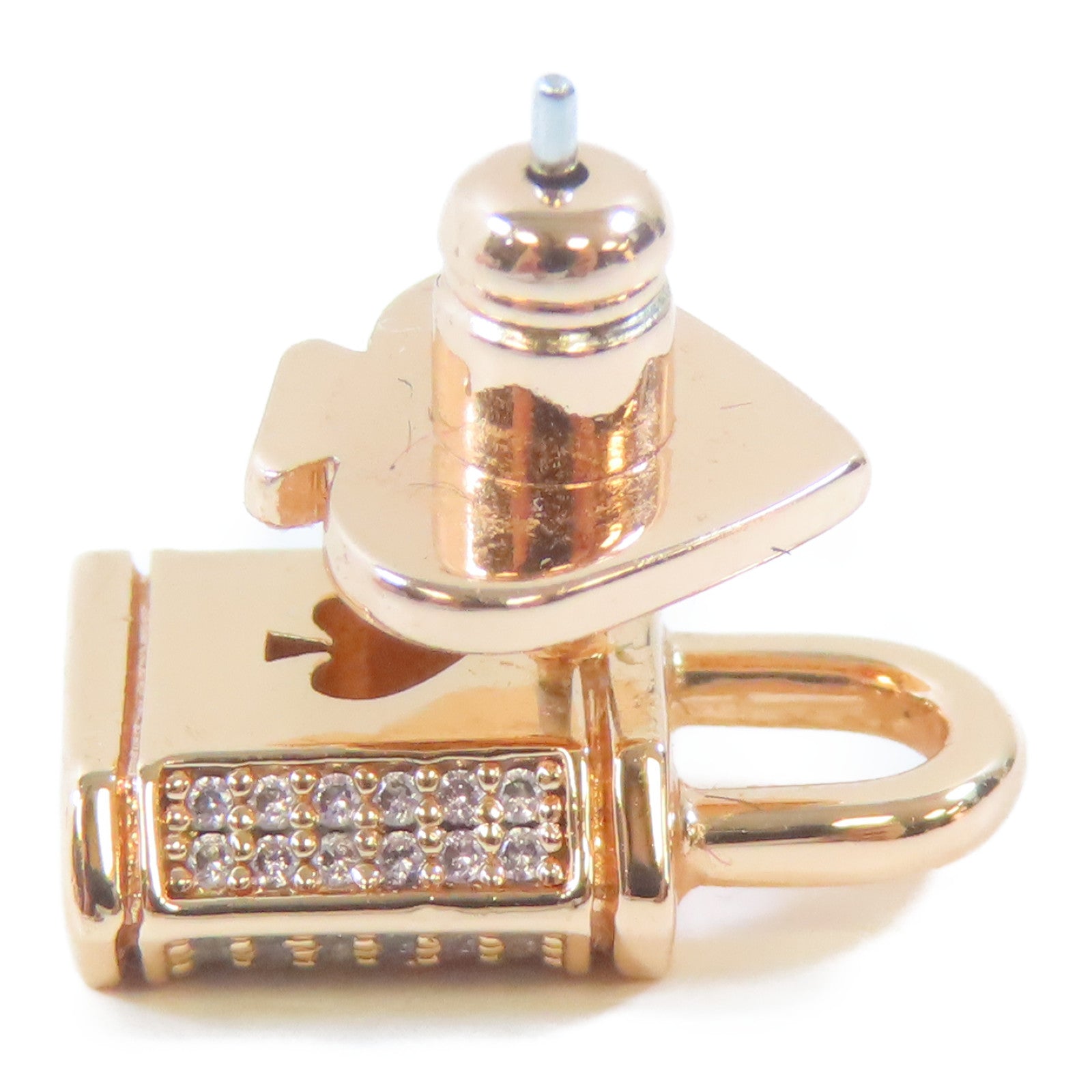 Kate Spade 金屬Lock and Spade Earrings耳環玫瑰金色