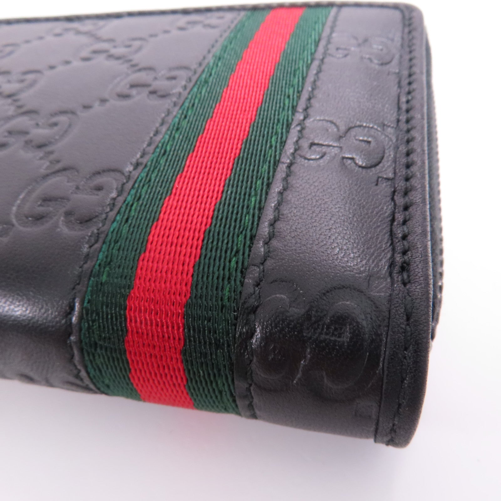 GUCCI GG Long Wallet 308009 Calfskin Leather Black