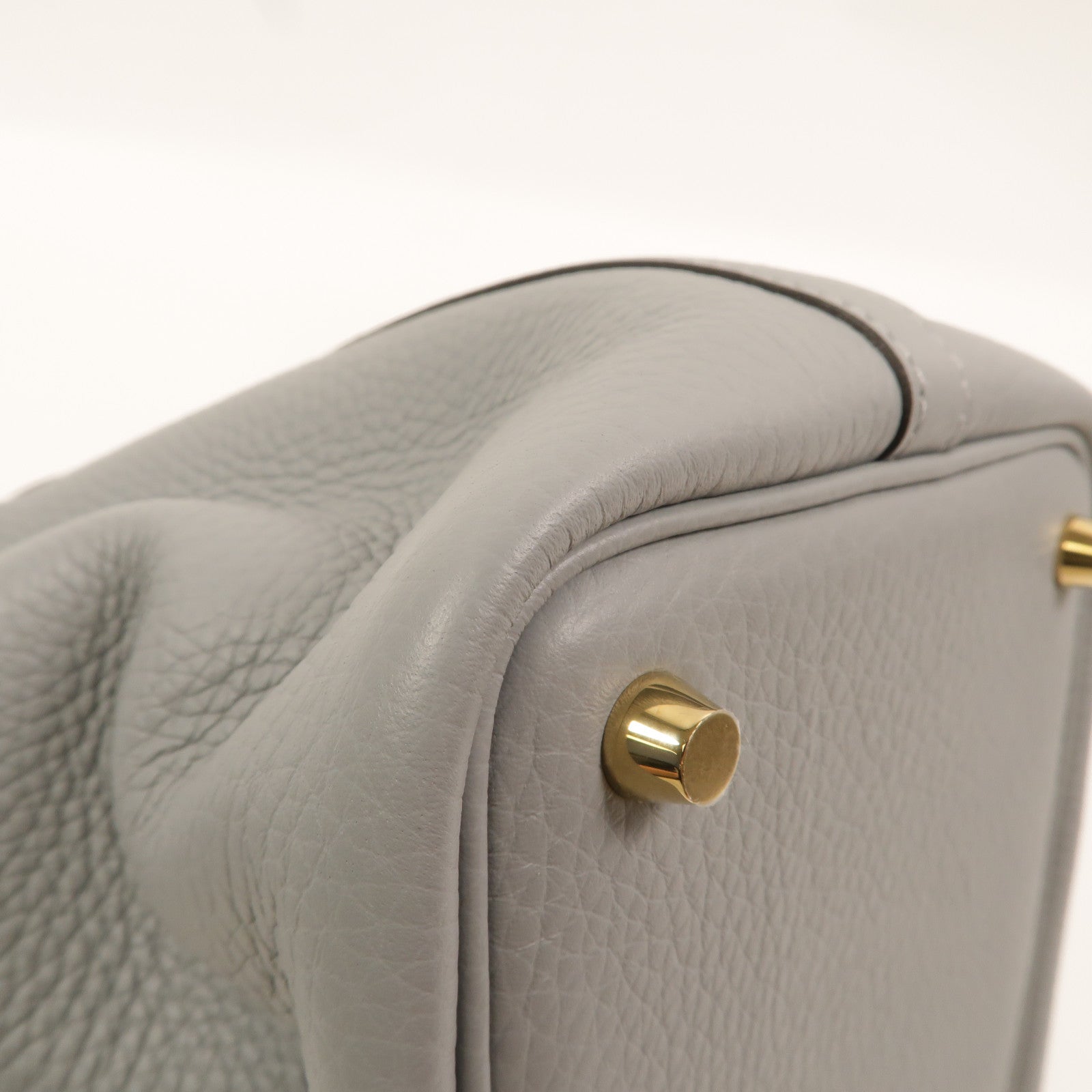 HERMES Clemence皮革Picotin PM手挽袋Gris Pantin