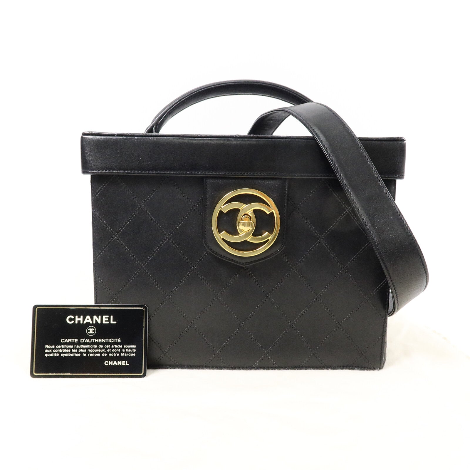 CHANEL 羊皮皮革Vintage Vanity Case手挽肩背兩用袋