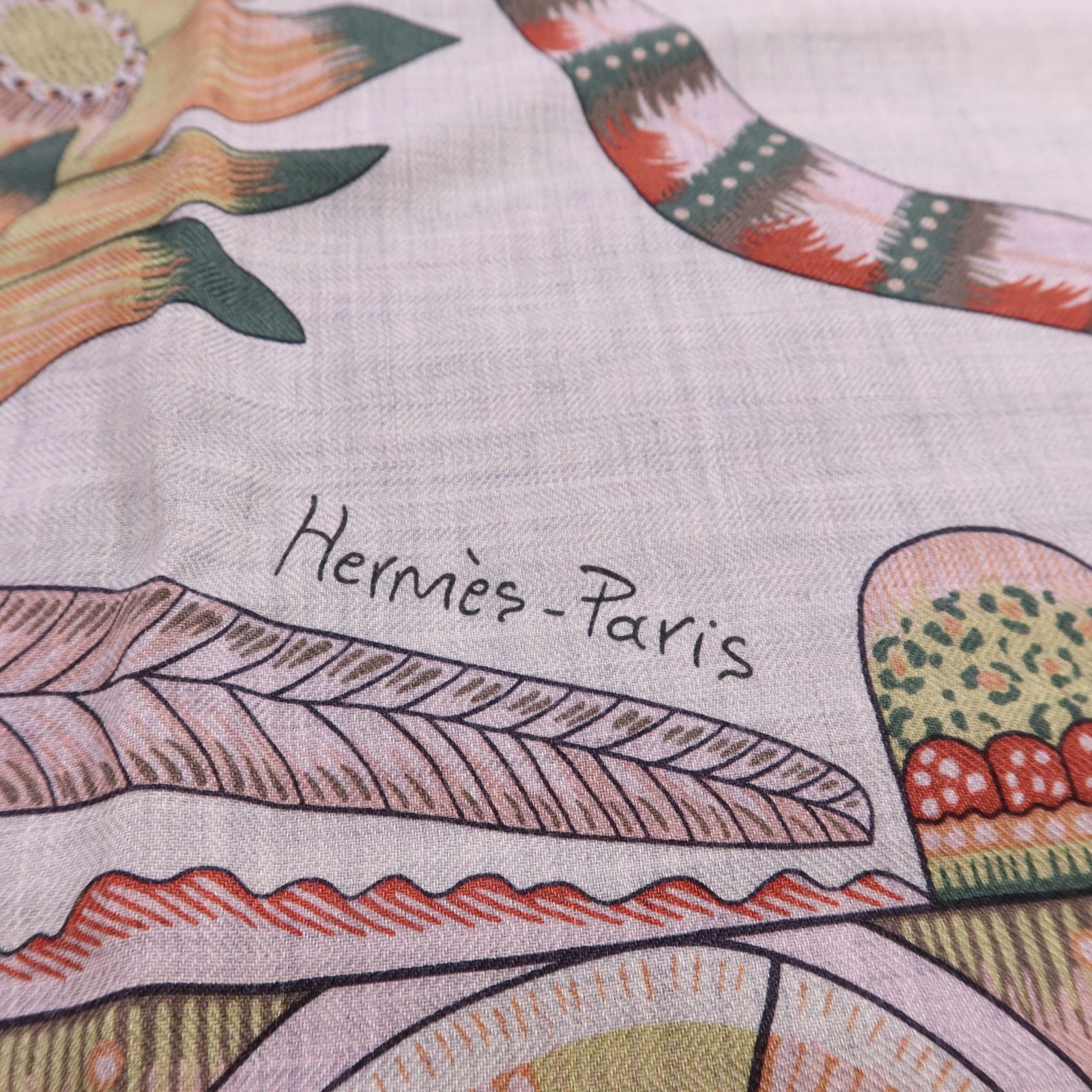HERMES 羊絨/絲質Mors A Jouets Bandana Shawl 140x140絲巾