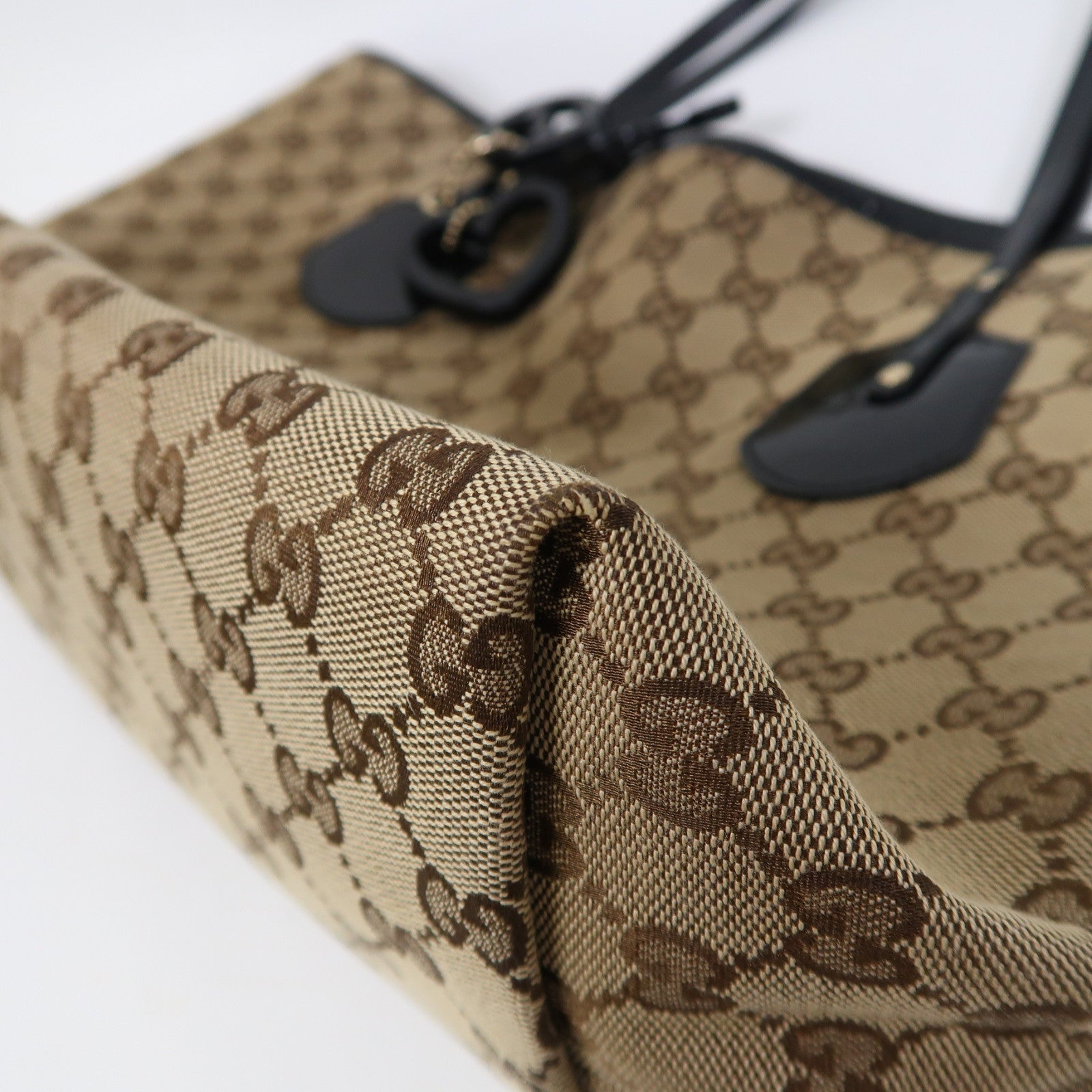 GUCCI 帆布Jolie Tote Bag金扣手挽袋啡色