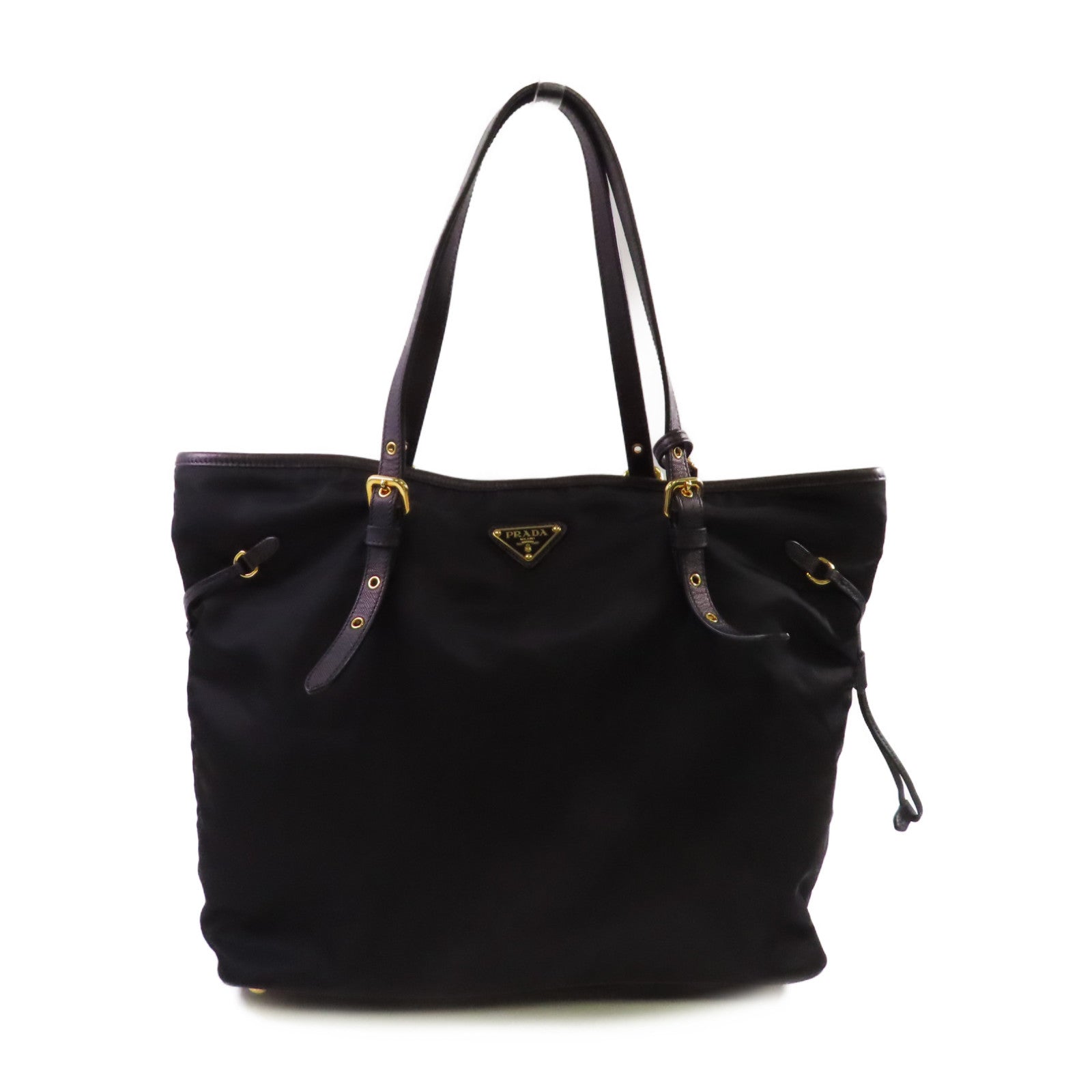 PRADA 尼龍Shoulder Bag金扣肩背袋黑色