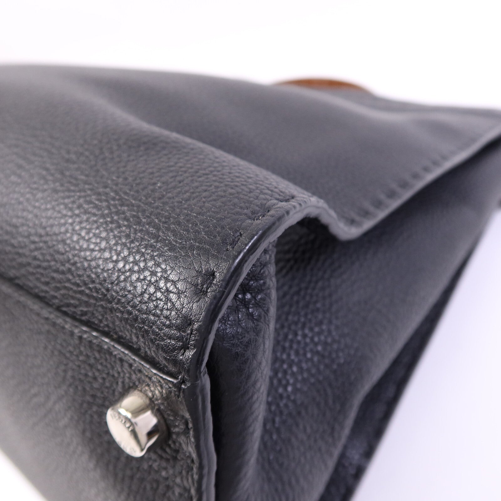 FENDI 牛皮皮革Peekaboo Large銀扣手挽肩背兩用袋