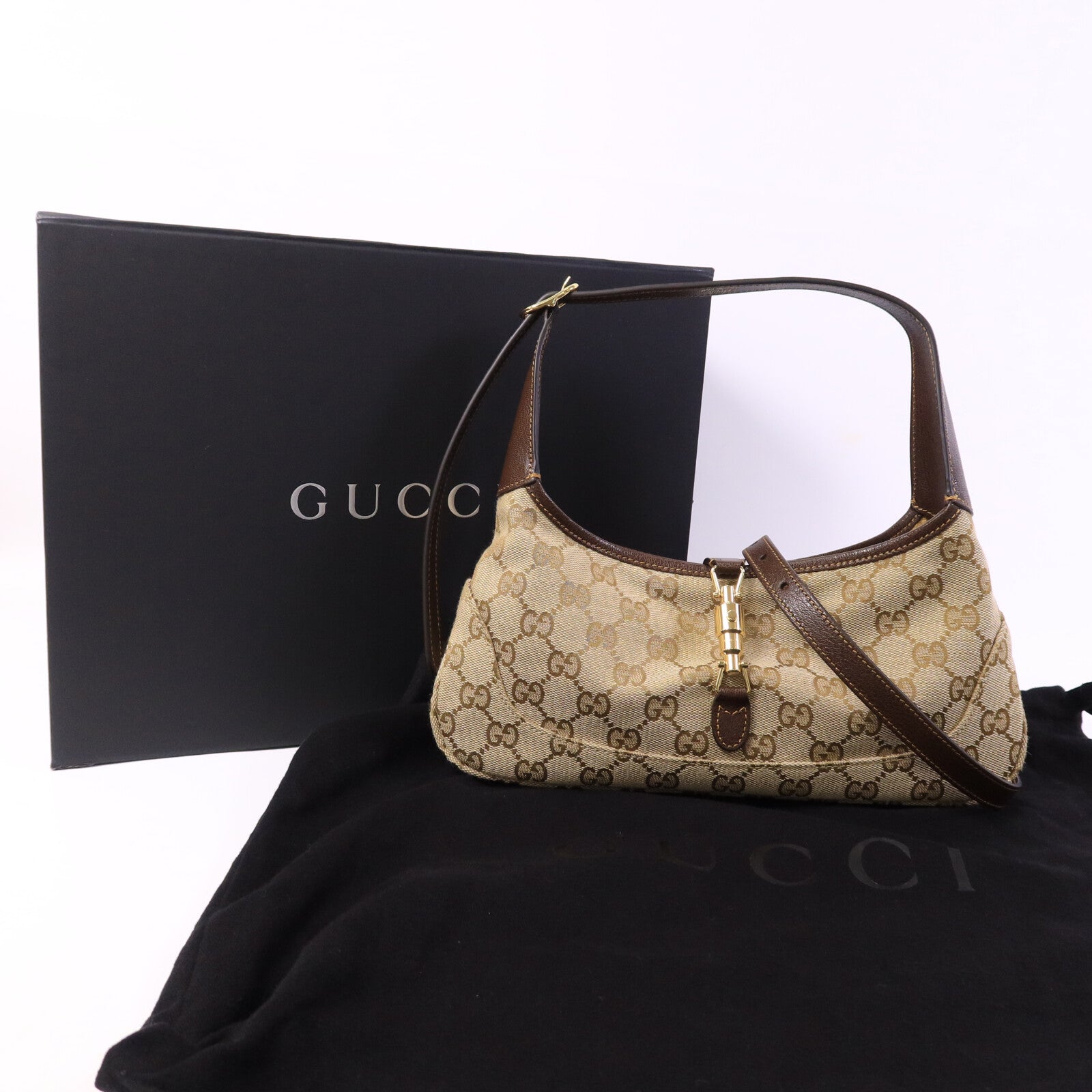 GUCCI 帆布Jackie Slim Medium肩背袋