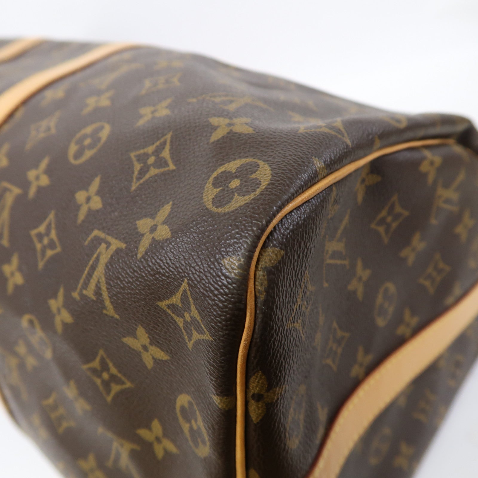 LOUIS VUITTON Monogram Keepall 50 Bandoulie金扣手挽肩背兩用袋棕色