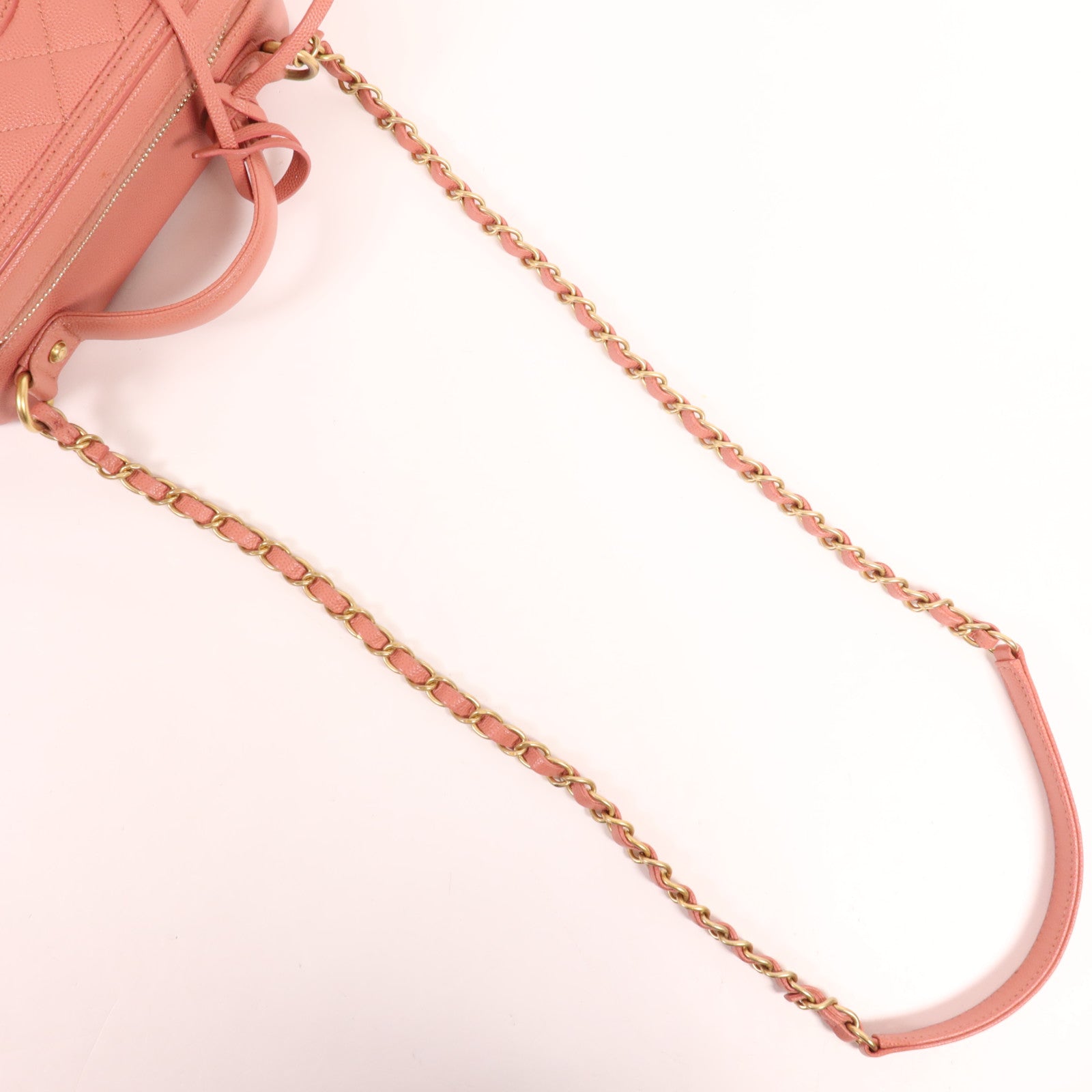 CHANEL 牛皮皮革Vanity Case金扣手挽肩背兩用袋