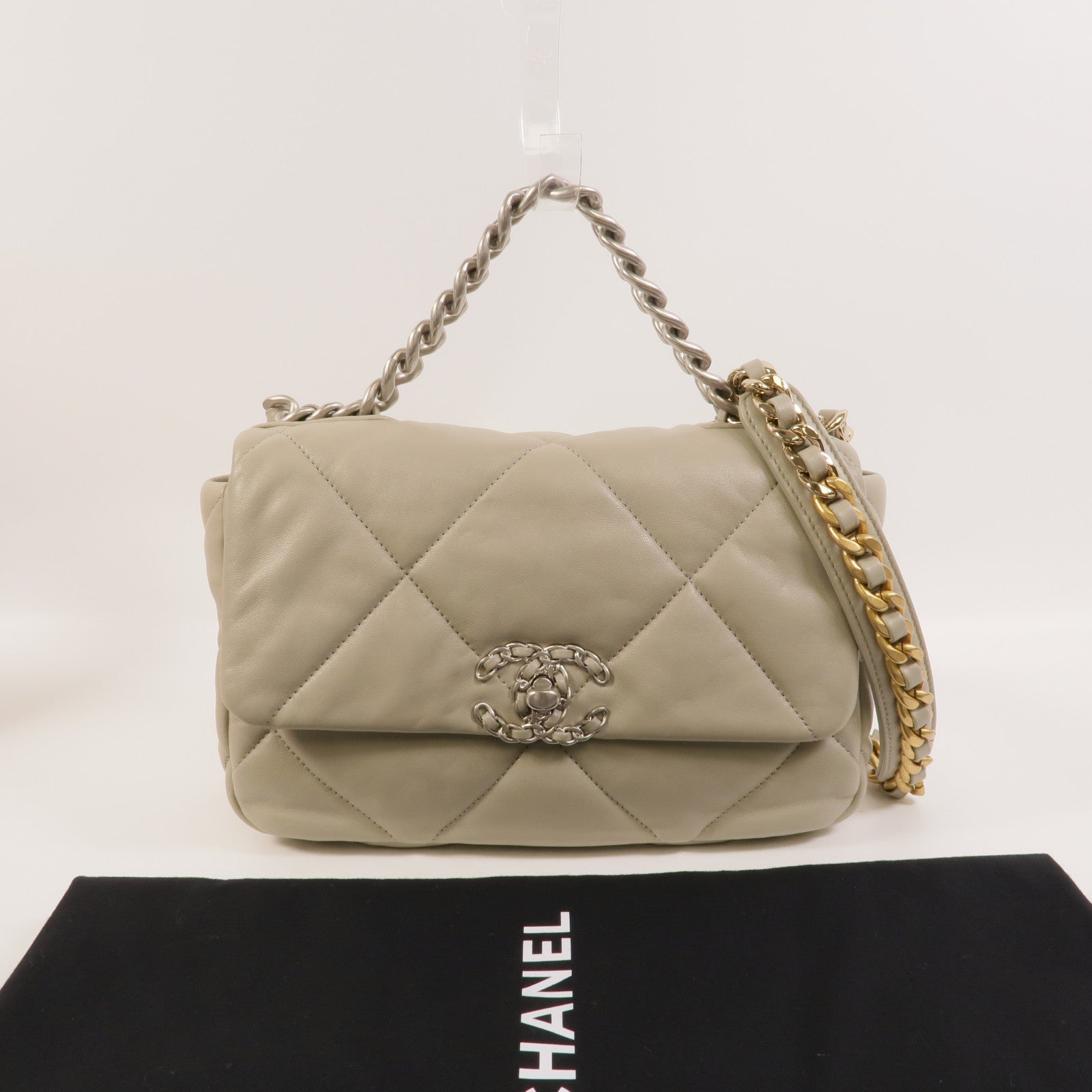 CHANEL 羊皮皮革Chanel 19 Small鏈帶肩背袋