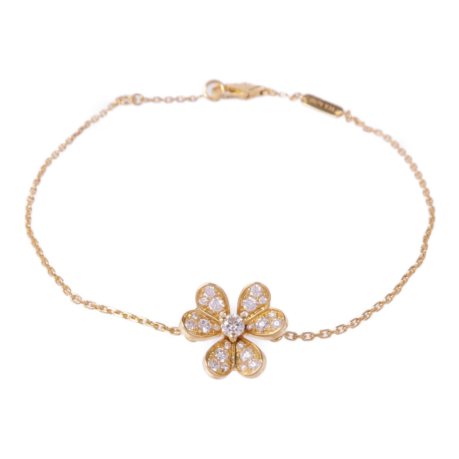 Van Cleef & Arpels 18K黃金Frivole鑽石手鏈