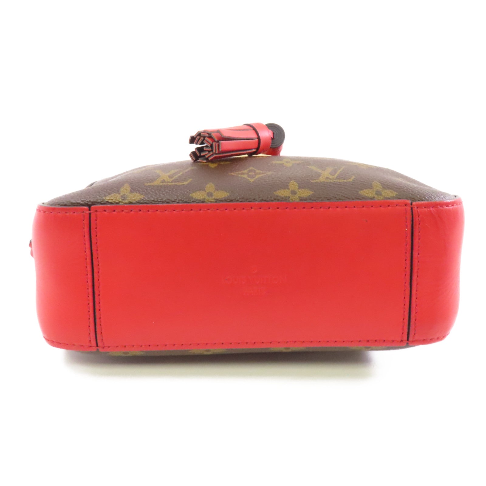 LOUIS VUITTON Monogram Saintonge金扣手挽肩背兩用袋啡色/紅色