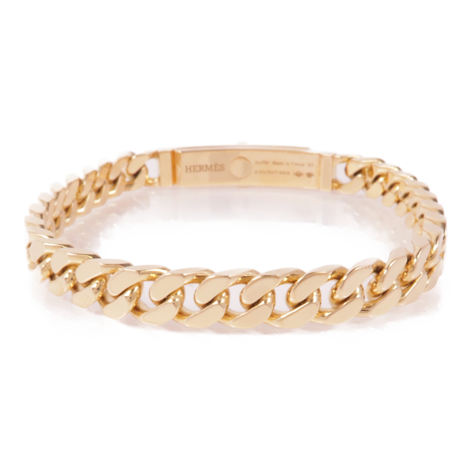 HERMES 18K玫瑰金/鑽石Kelly Gourmette Diamond Bracelet手鏈