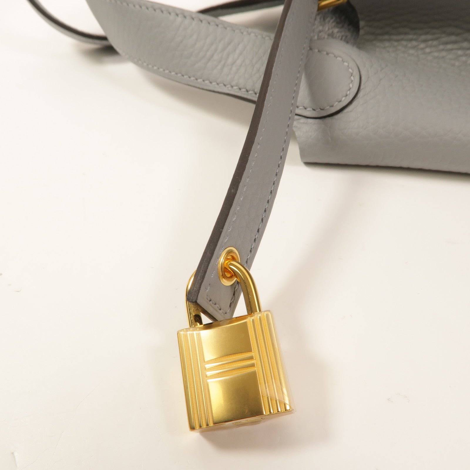 HERMES Clemence皮革Picotin PM手挽袋Gris Pantin