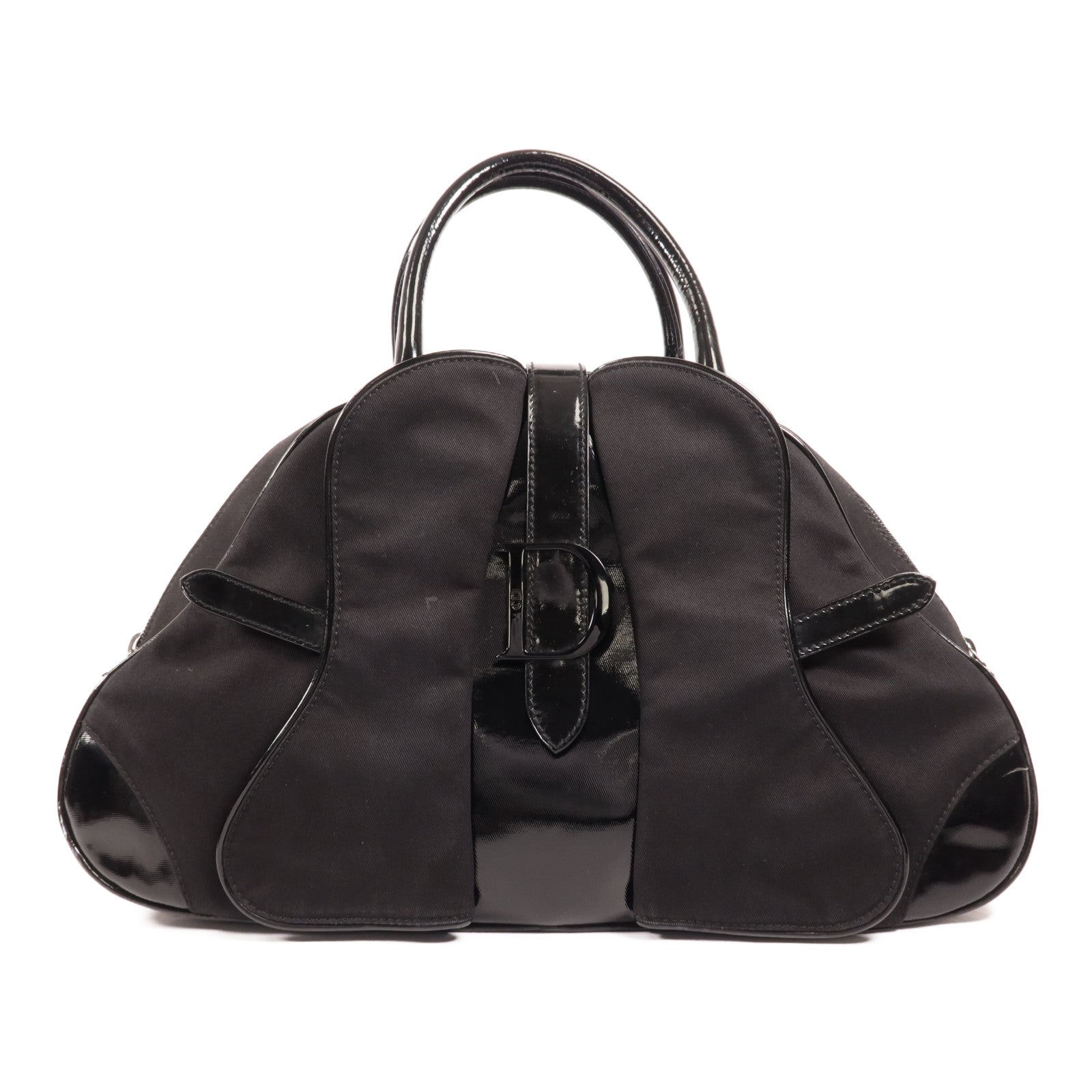 Dior 帆布Saddle Bowler Bag銀扣手挽袋