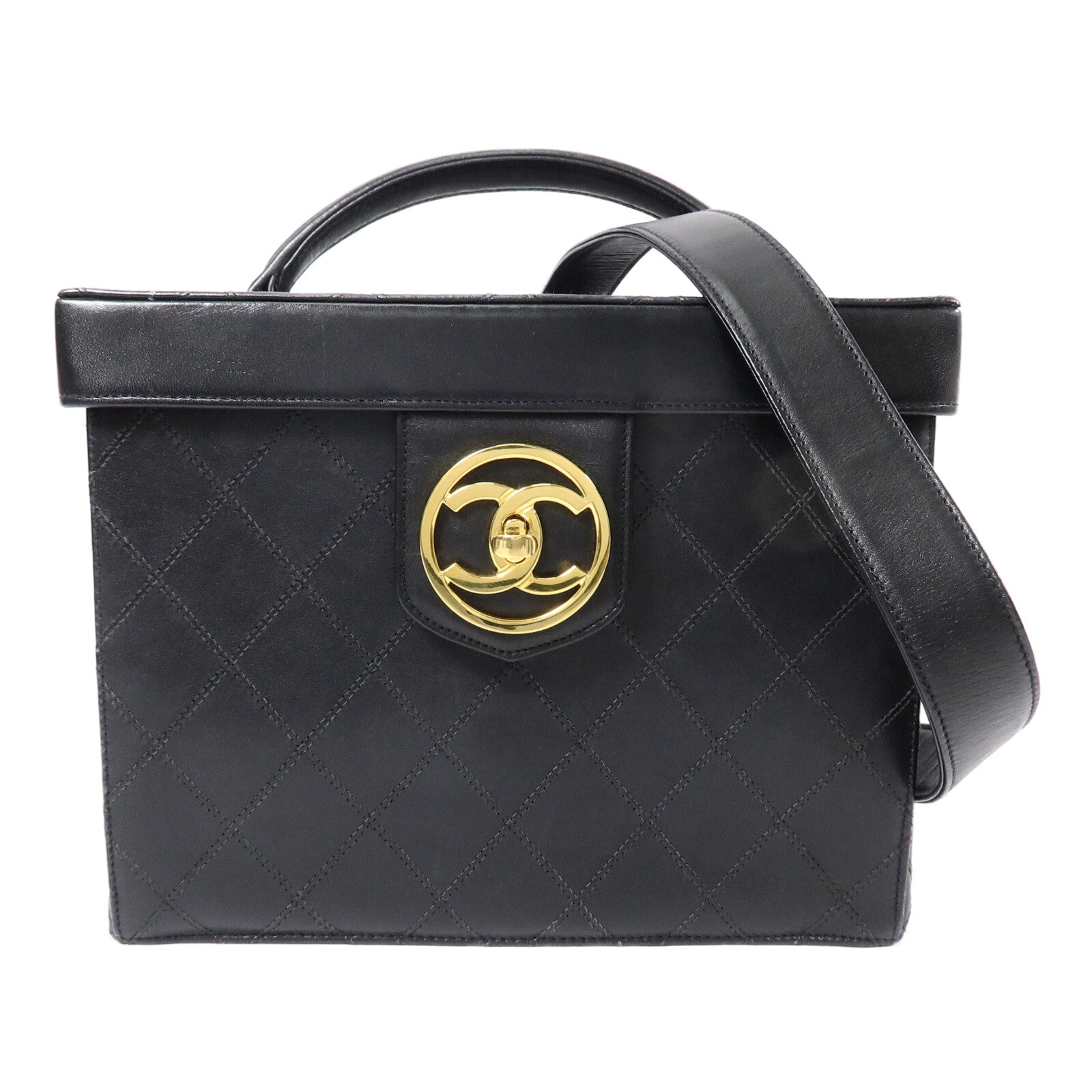 CHANEL 羊皮皮革Vintage Vanity Case手挽肩背兩用袋
