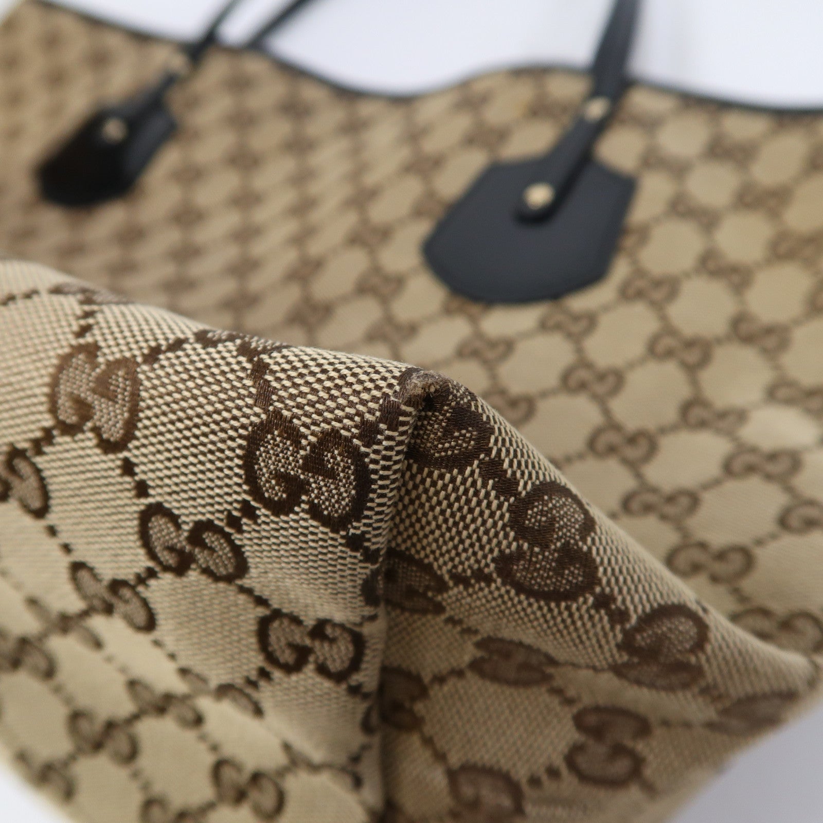 GUCCI 帆布Jolie Tote Bag金扣手挽袋啡色
