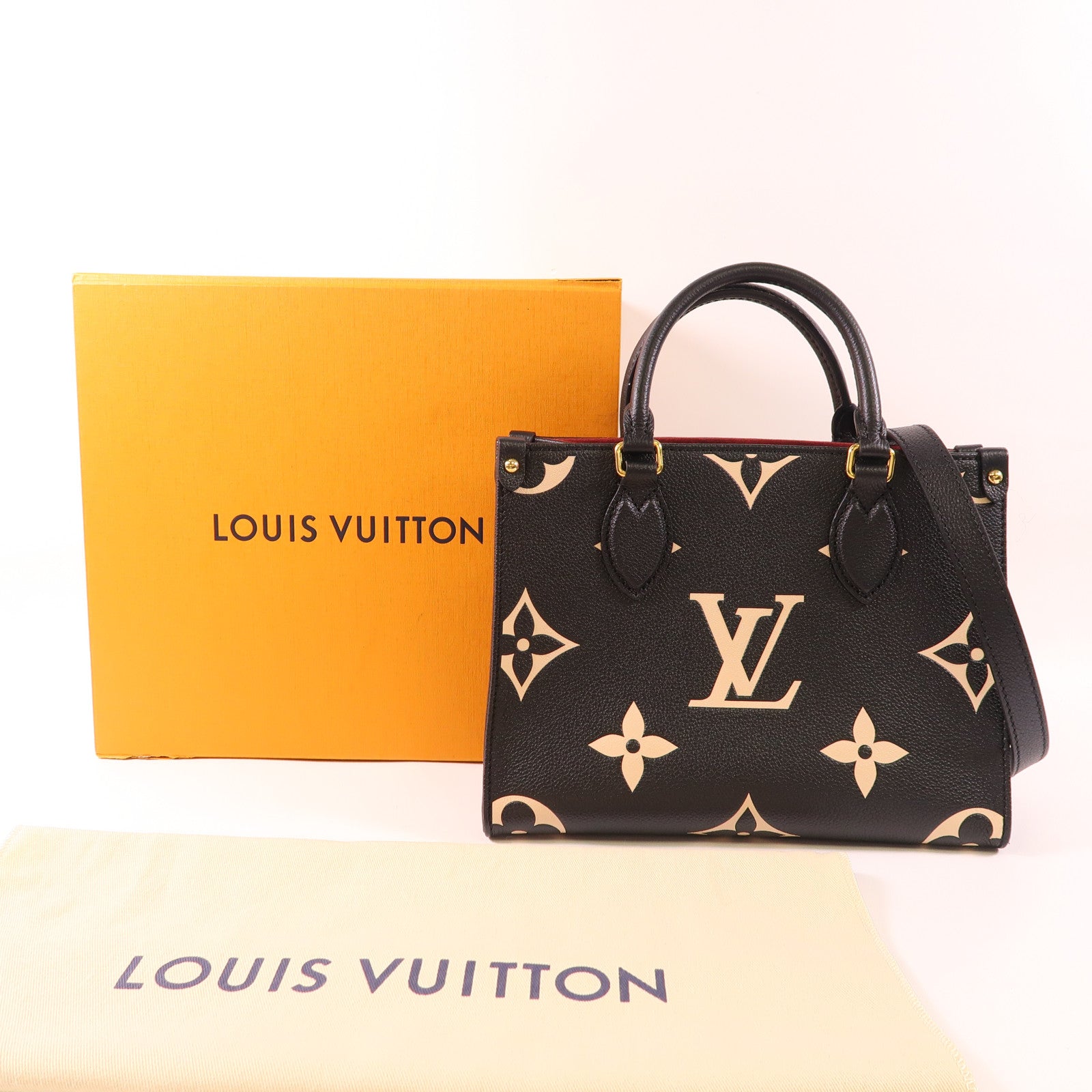 LOUIS VUITTON Monogram Empreinte On The Go PM金扣手挽肩背兩用袋