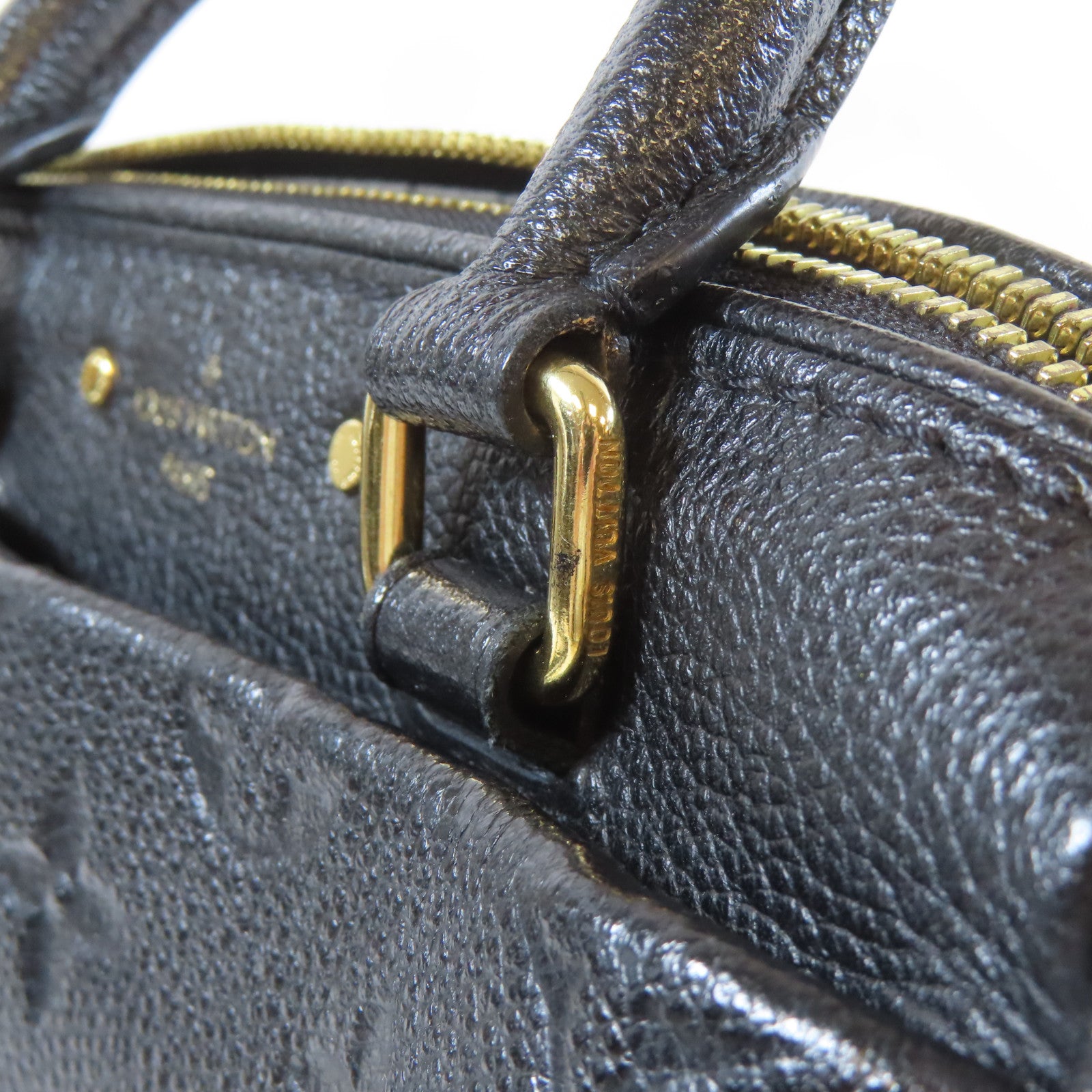 LOUIS VUITTON Monogram Empreinte Speedy Bandouliere 20金扣手挽肩背兩用袋黑色