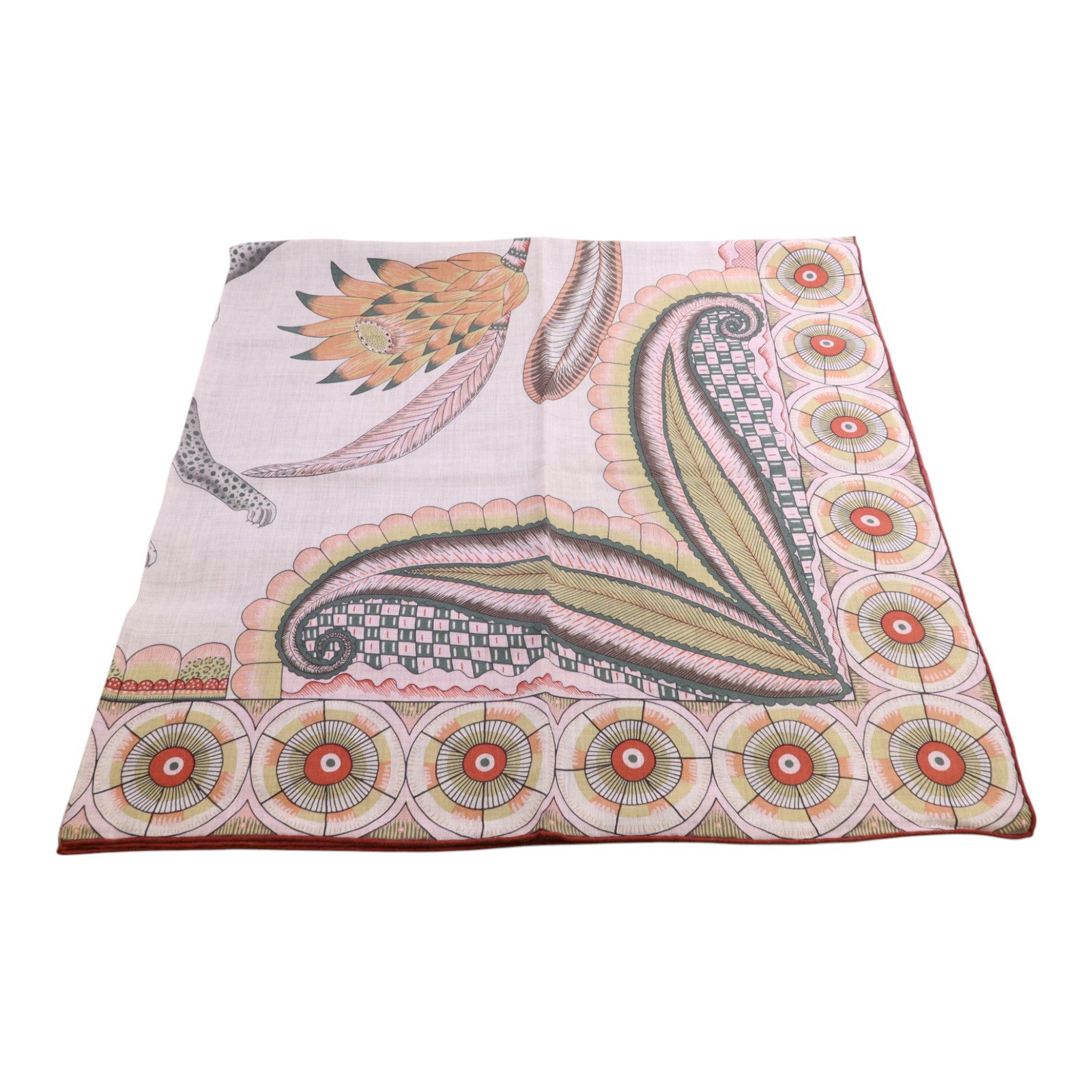 HERMES 羊絨/絲質Mors A Jouets Bandana Shawl 140x140絲巾