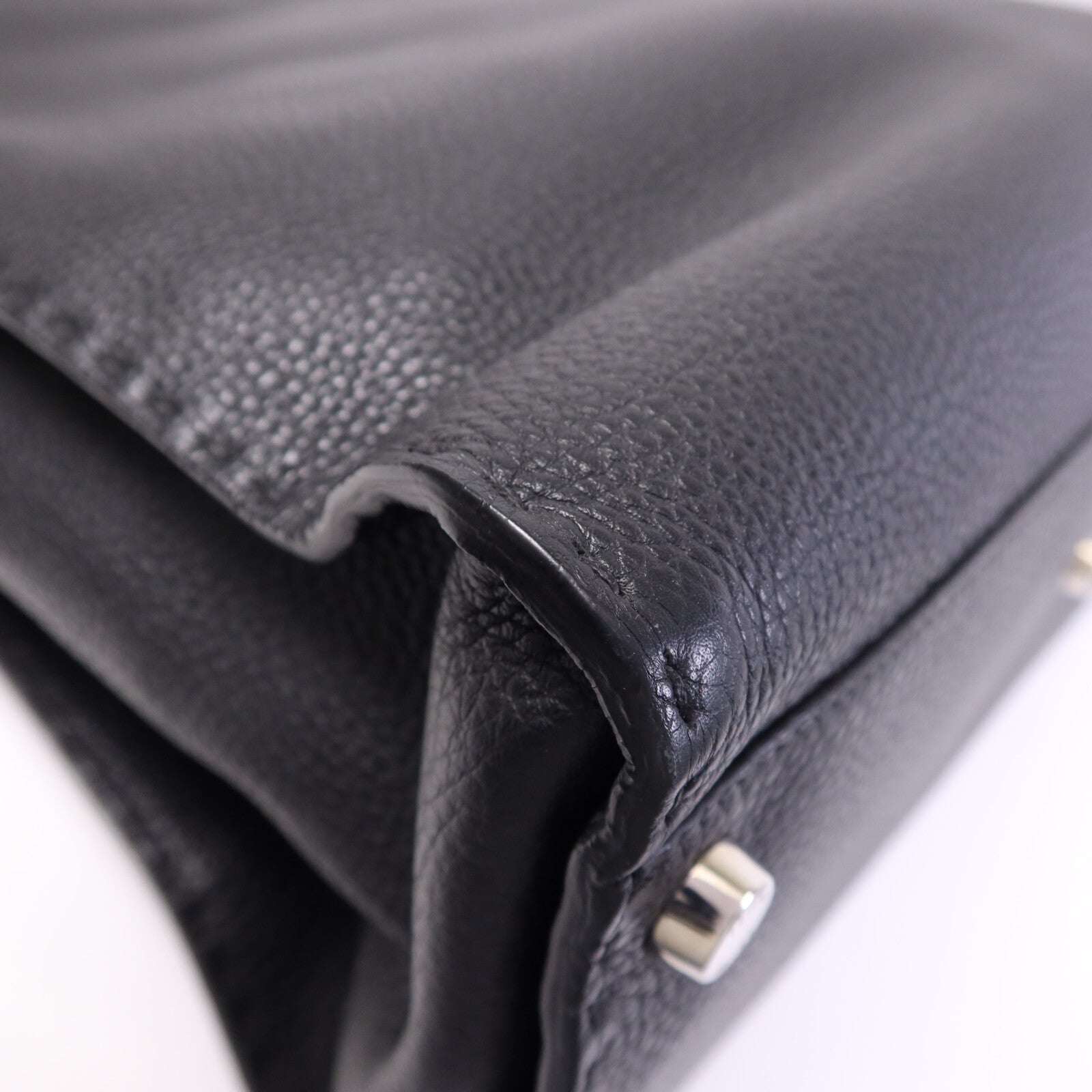 FENDI 牛皮皮革Peekaboo Large銀扣手挽肩背兩用袋