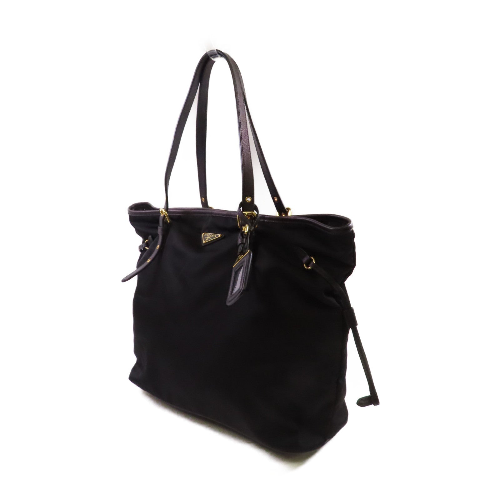 PRADA 尼龍Shoulder Bag金扣肩背袋黑色