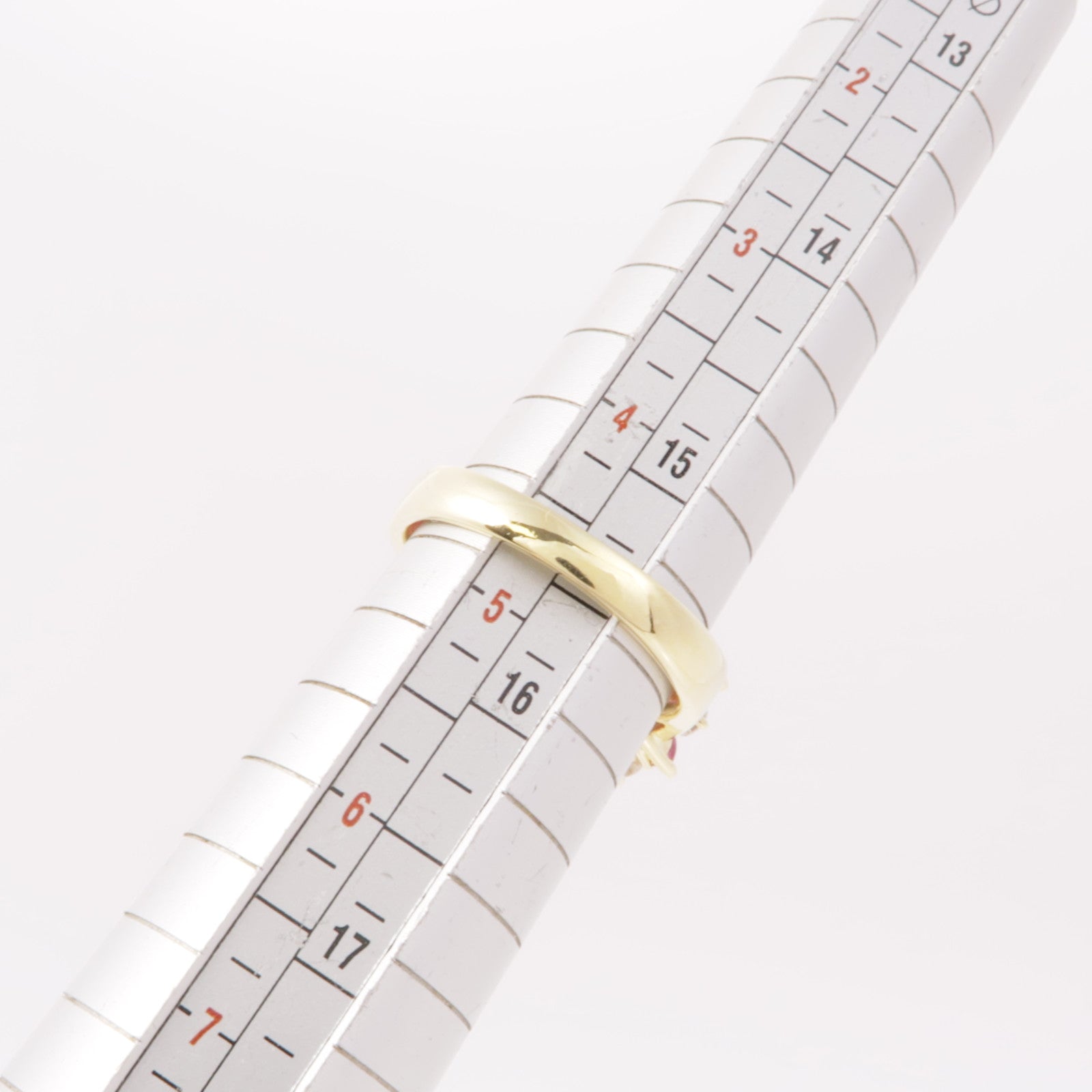 JEWELRY【激減優惠】 18K黃金Ruby Diamond Ring紅寶石/鑽石戒指US#4.75