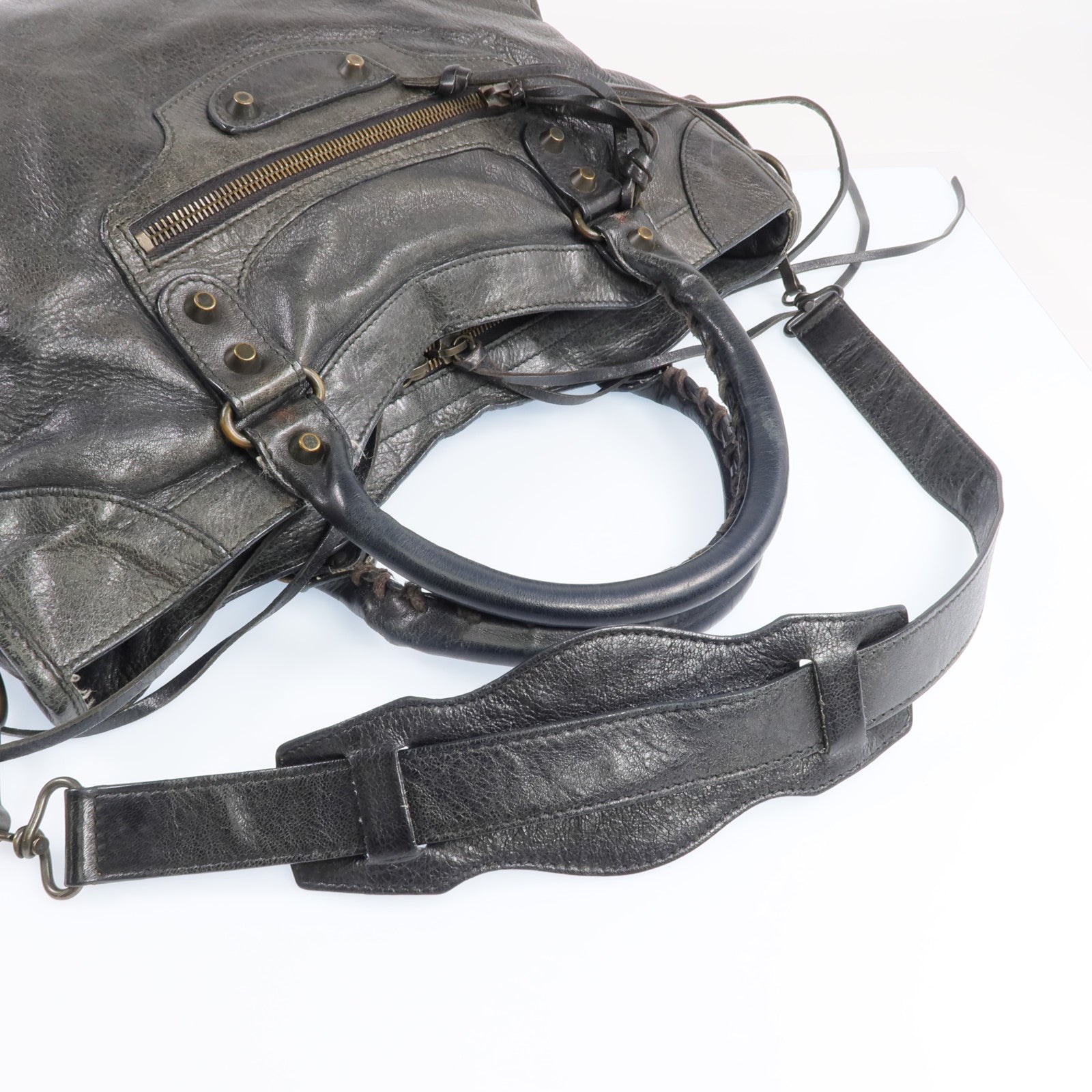 BALENCIAGA 羊皮皮革City金扣手挽肩背兩用袋