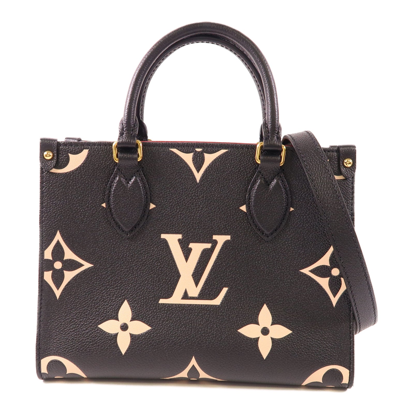 LOUIS VUITTON Monogram Empreinte On The Go PM金扣手挽肩背兩用袋