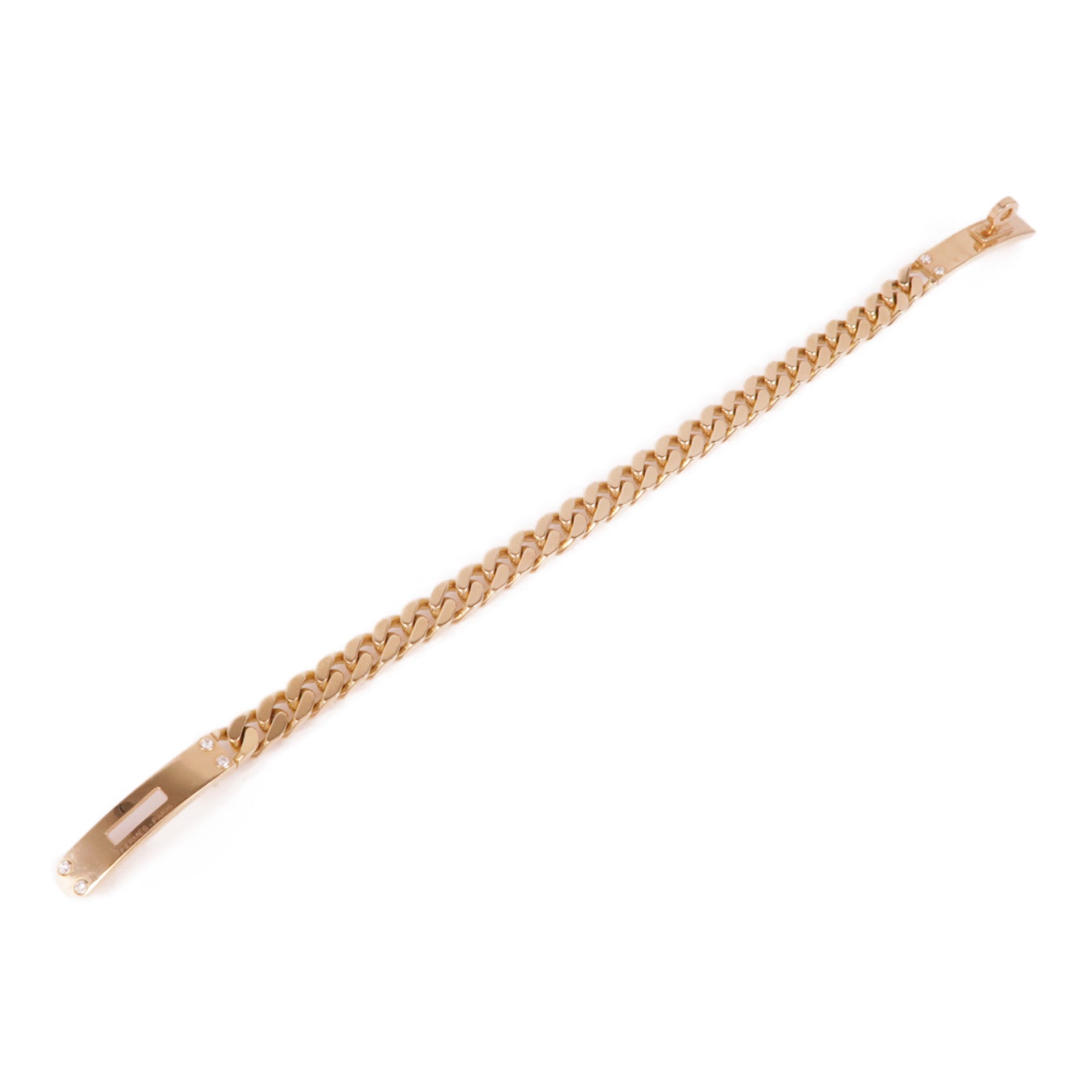HERMES 18K玫瑰金/鑽石Kelly Gourmette Diamond Bracelet手鏈